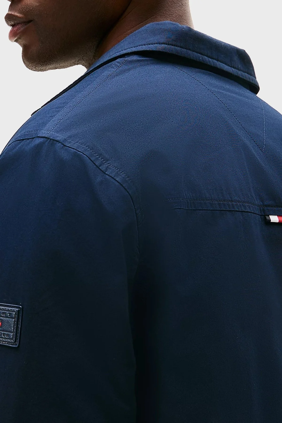 Tommy Hilfiger Logolu % 100 Pamuk Regular Fit Erkek Gömlek Ceket MW0MW40611 DW5 LACİVERT - 4