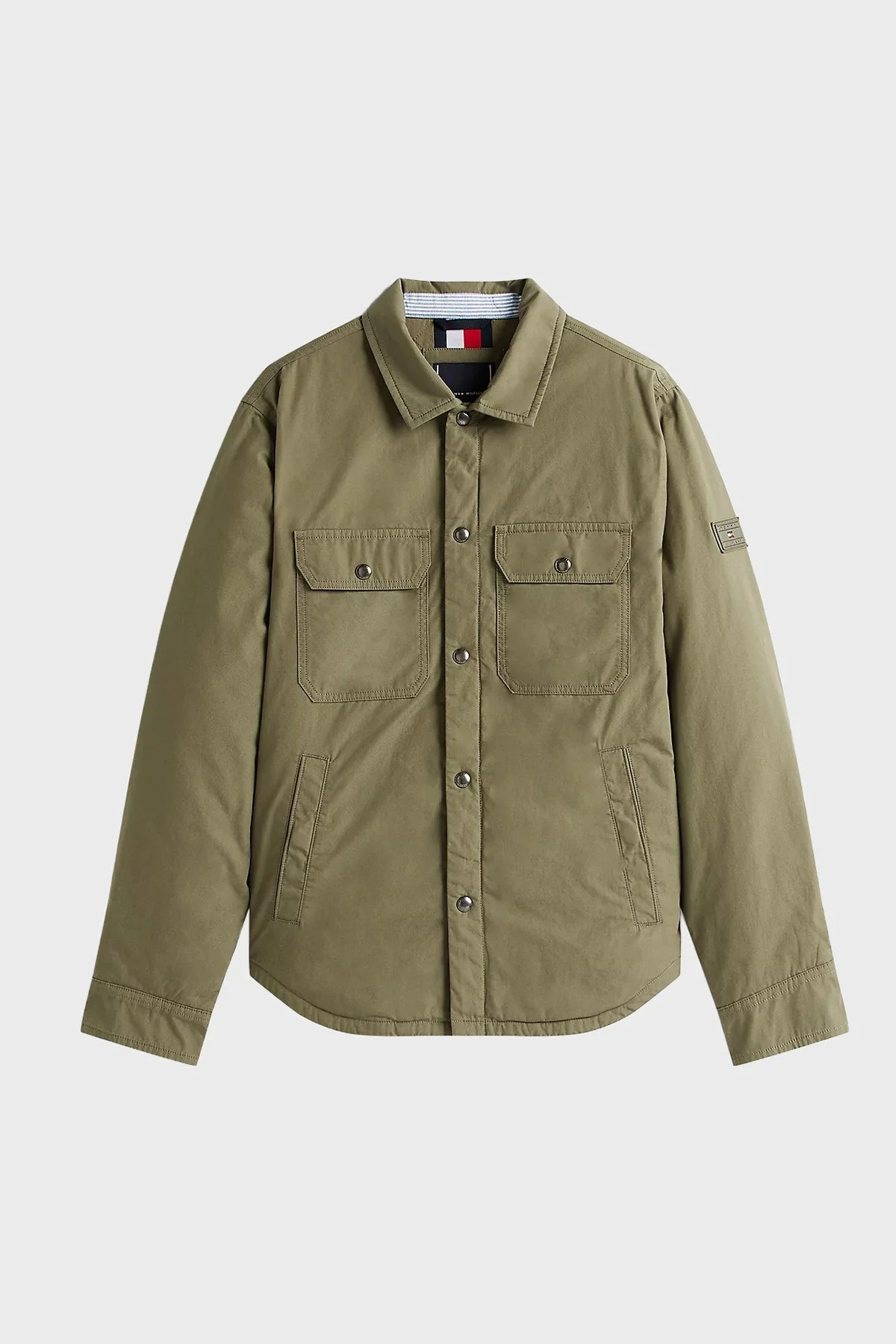 Tommy Hilfiger Logolu % 100 Pamuk Regular Fit Erkek Gömlek Ceket MW0MW40611 PLI YEŞİL - 6