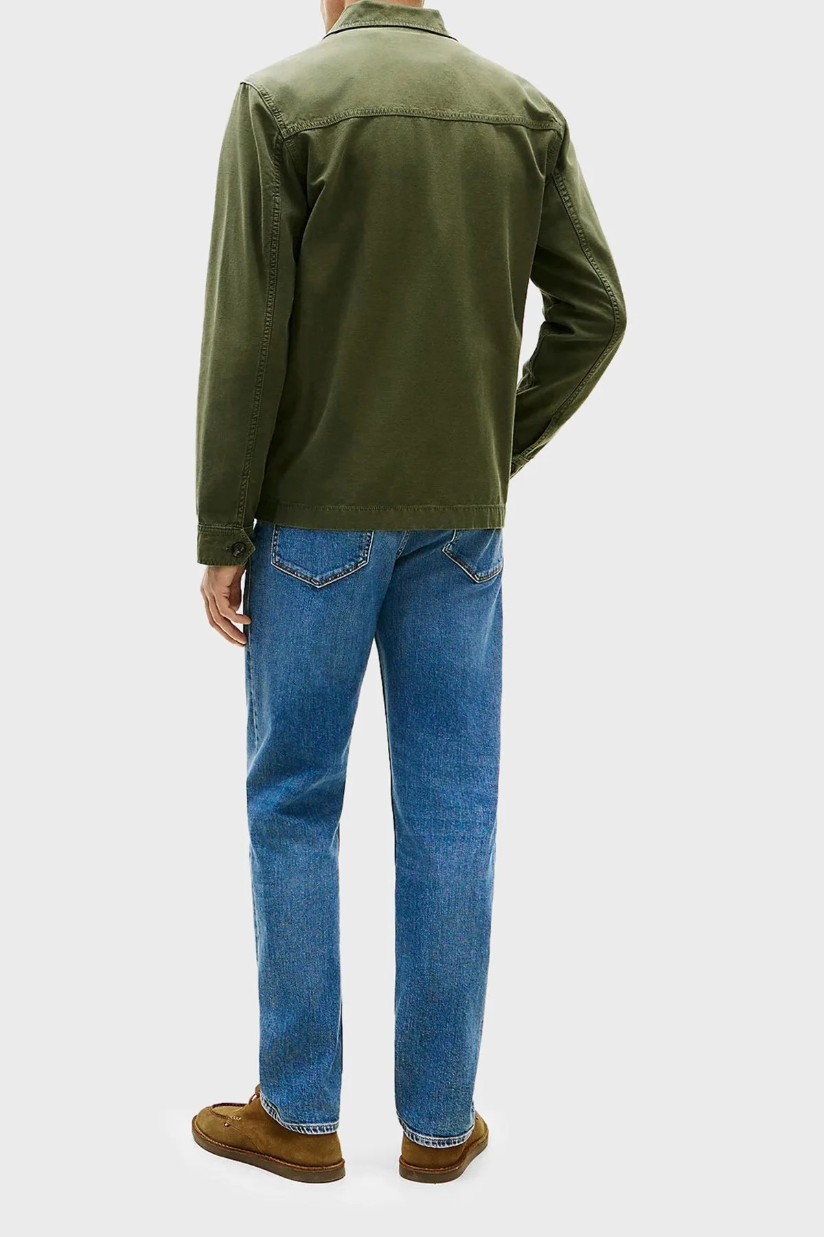 Tommy Hilfiger Logolu % 100 Pamuk Regular Fit Erkek Gömlek Ceket MW0MW41873 M1Q YEŞİL - 3