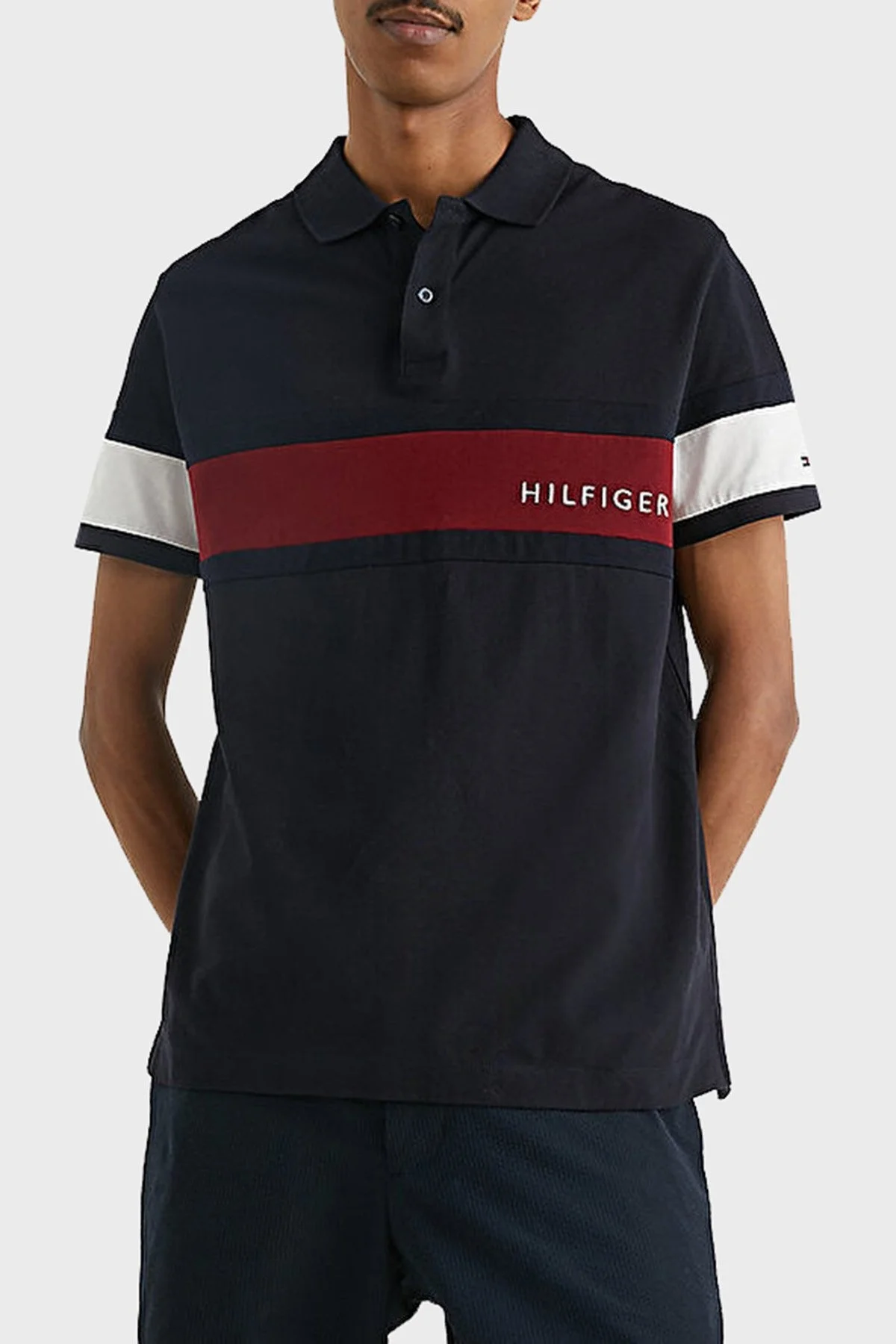 Tommy Hilfiger Logolu % 100 Pamuk Regular Fit Erkek Polo T Shirt MW0MW30755 DW5 LACİVERT - 1