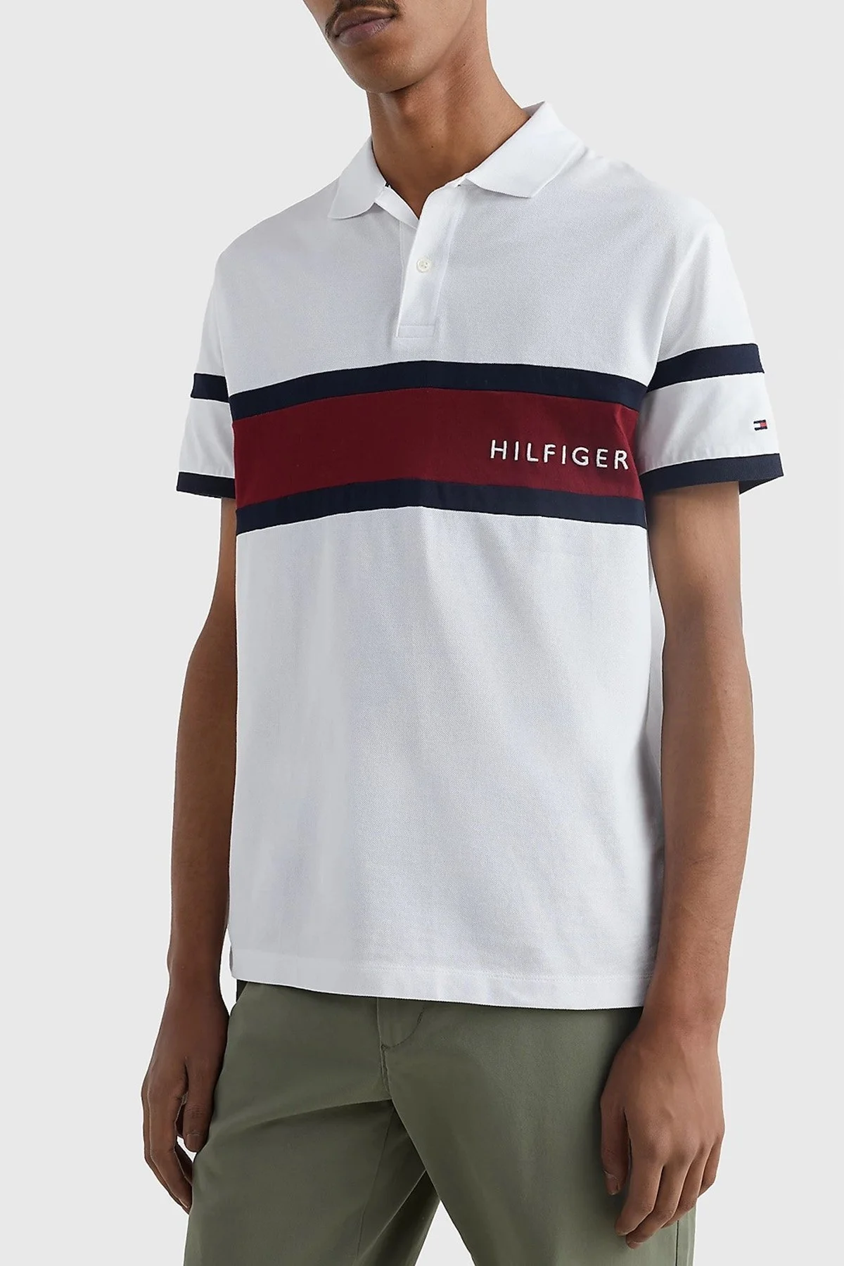 Tommy Hilfiger Logolu % 100 Pamuk Regular Fit Erkek Polo T Shirt MW0MW30755 YBR BEYAZ - 1