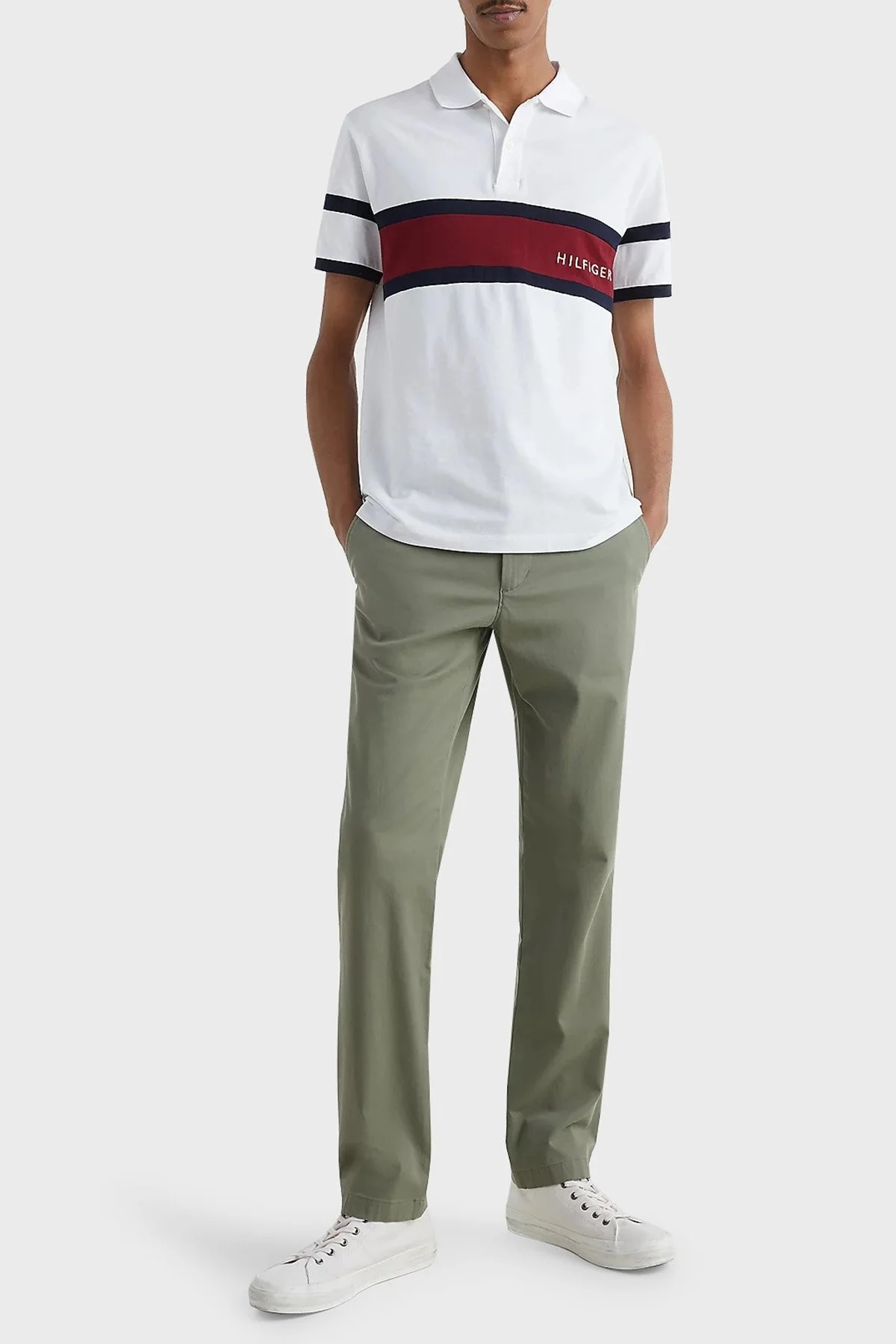 Tommy Hilfiger Logolu % 100 Pamuk Regular Fit Erkek Polo T Shirt MW0MW30755 YBR BEYAZ - 2