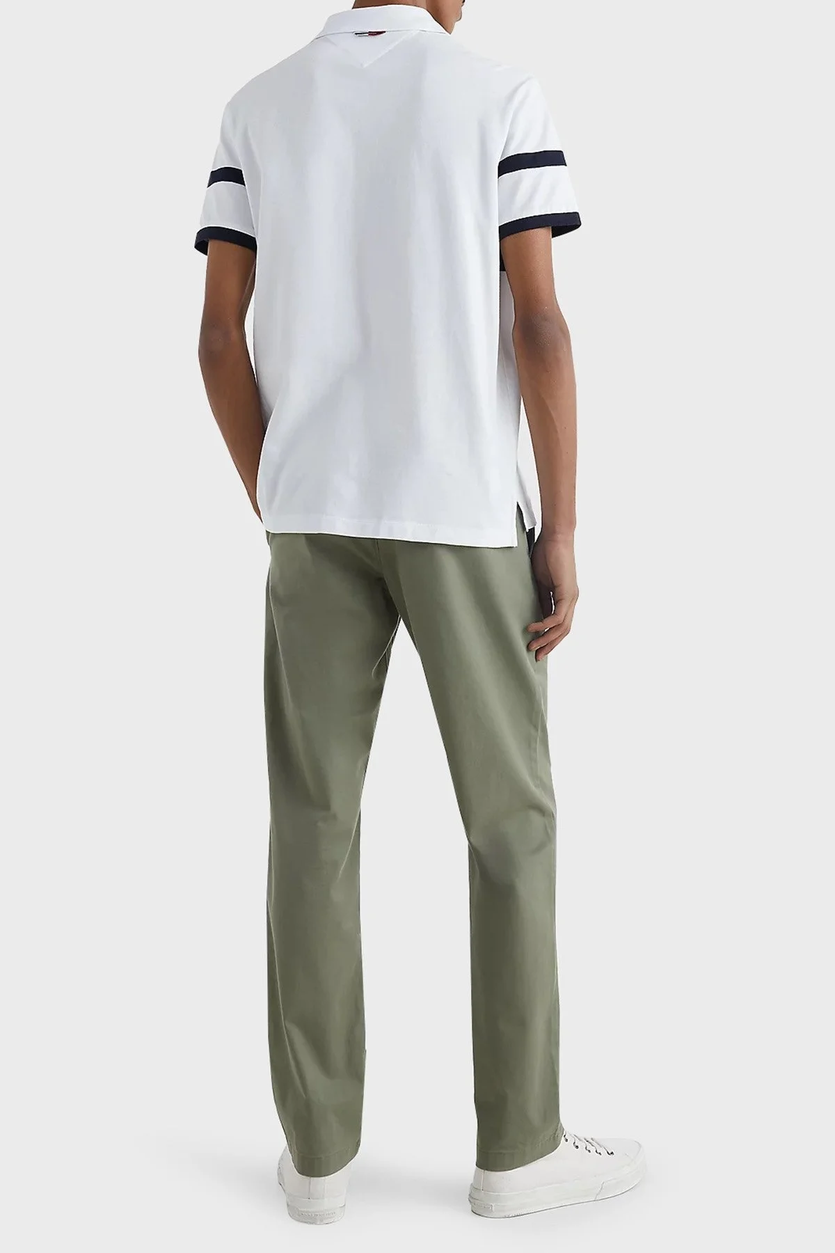 Tommy Hilfiger Logolu % 100 Pamuk Regular Fit Erkek Polo T Shirt MW0MW30755 YBR BEYAZ - 4