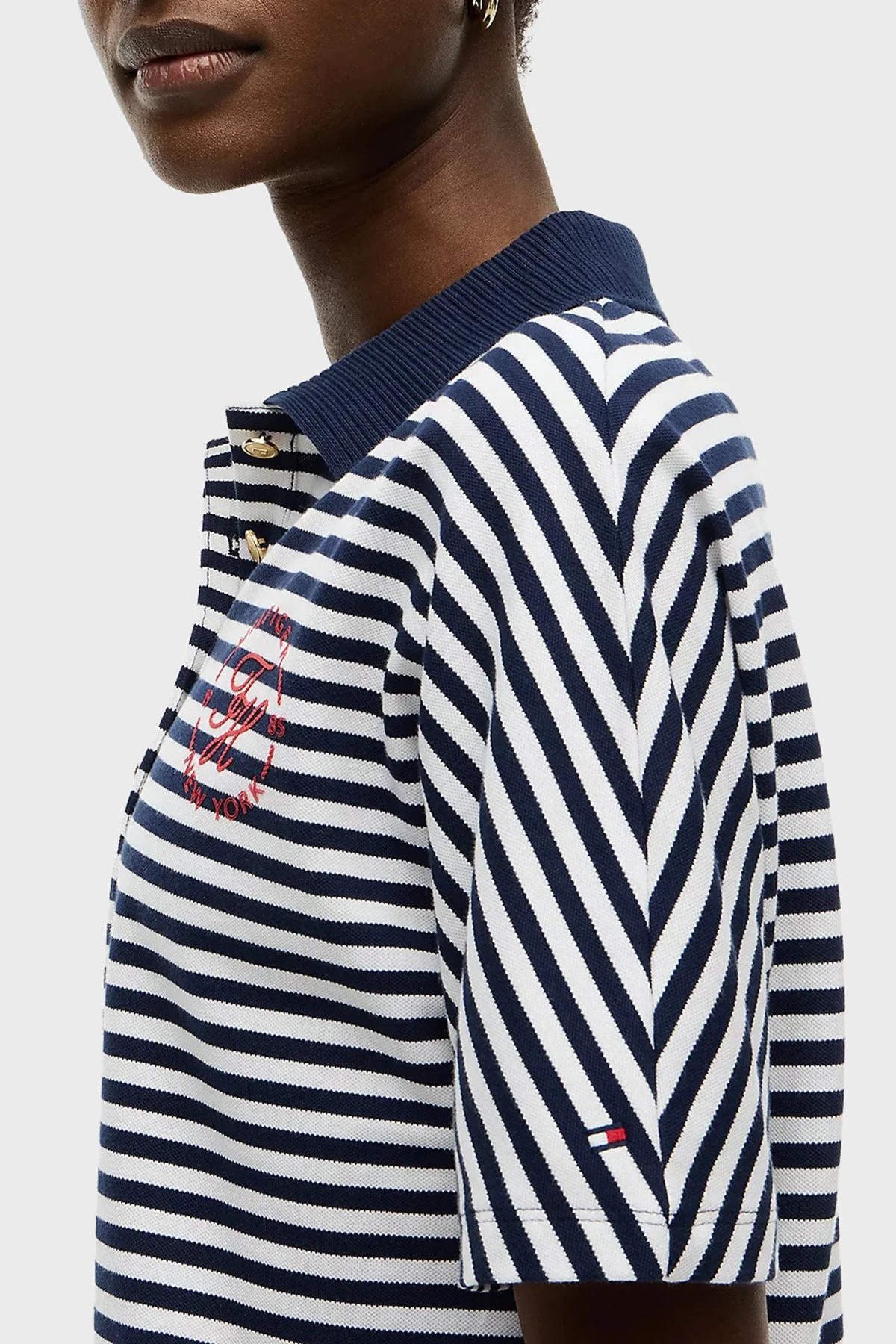 Tommy Hilfiger Logolu %100 Pamuk Regular Fit Kadın Polo Yaka T Shirt WW0WW50034 0BA Açık mavi - 2