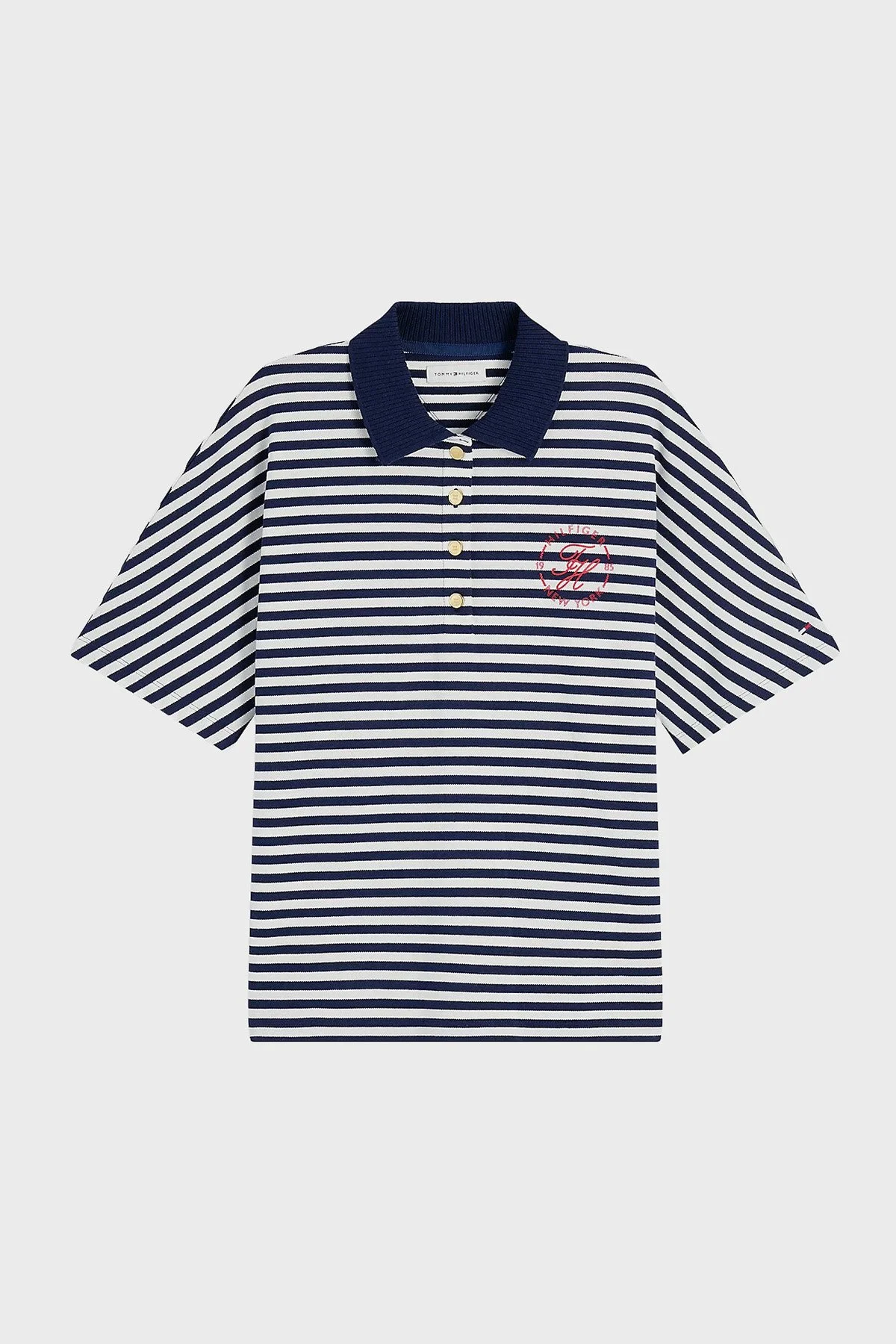 Tommy Hilfiger Logolu %100 Pamuk Regular Fit Kadın Polo Yaka T Shirt WW0WW50034 0BA Açık mavi - 4