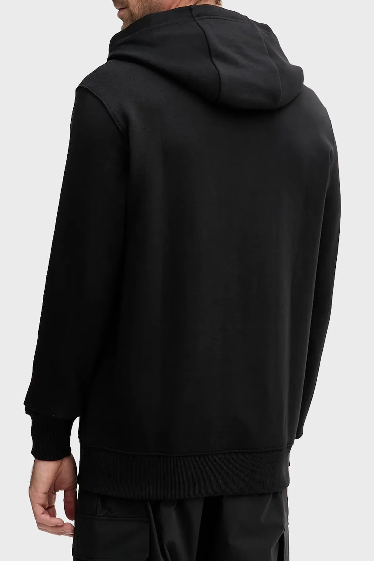 Tommy Hilfiger Logolu % 100 Pamuk Relaxed Fit Kapüşonlu Kanguru Cepli Erkek Sweat MW0MW40534 BDS SİYAH - 2