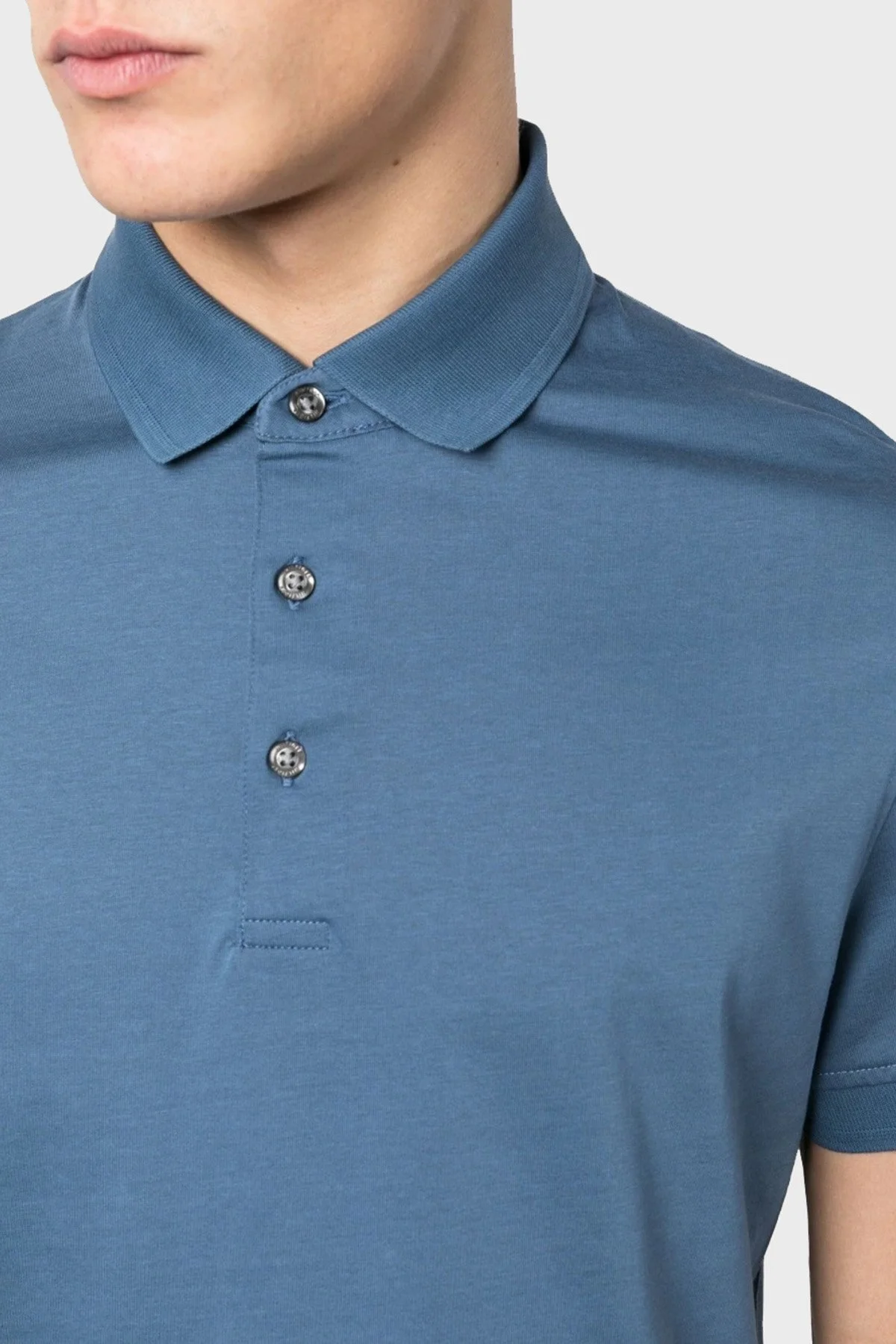 Tommy Hilfiger Logolu % 100 Pamuk Slim Fit Erkek Polo T Shirt MW0MW30758 DBX MAVİ - 3