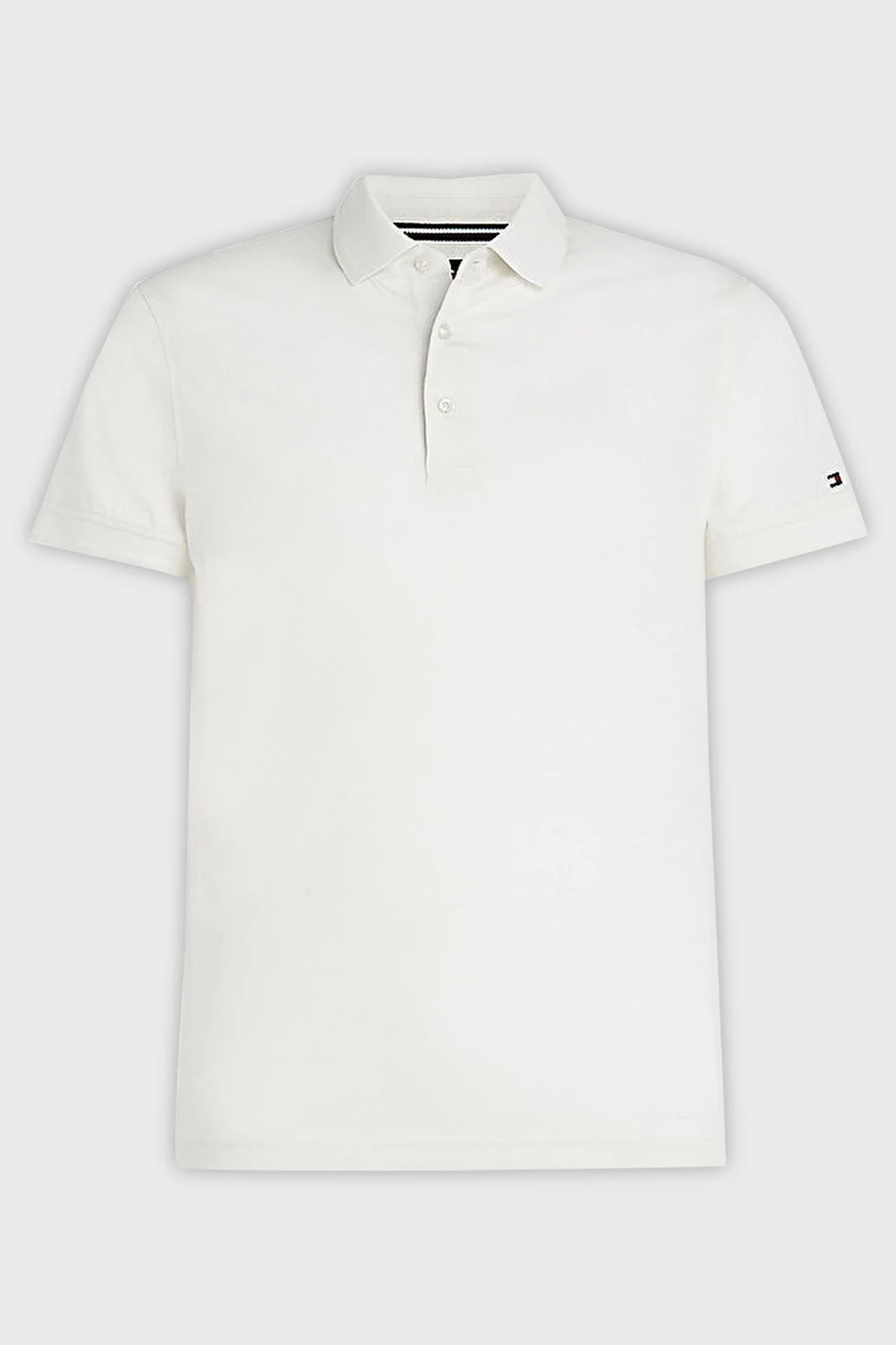 Tommy Hilfiger Logolu % 100 Pamuk Slim Fit Erkek Polo T Shirt MW0MW30758 YBI BEYAZ - 4