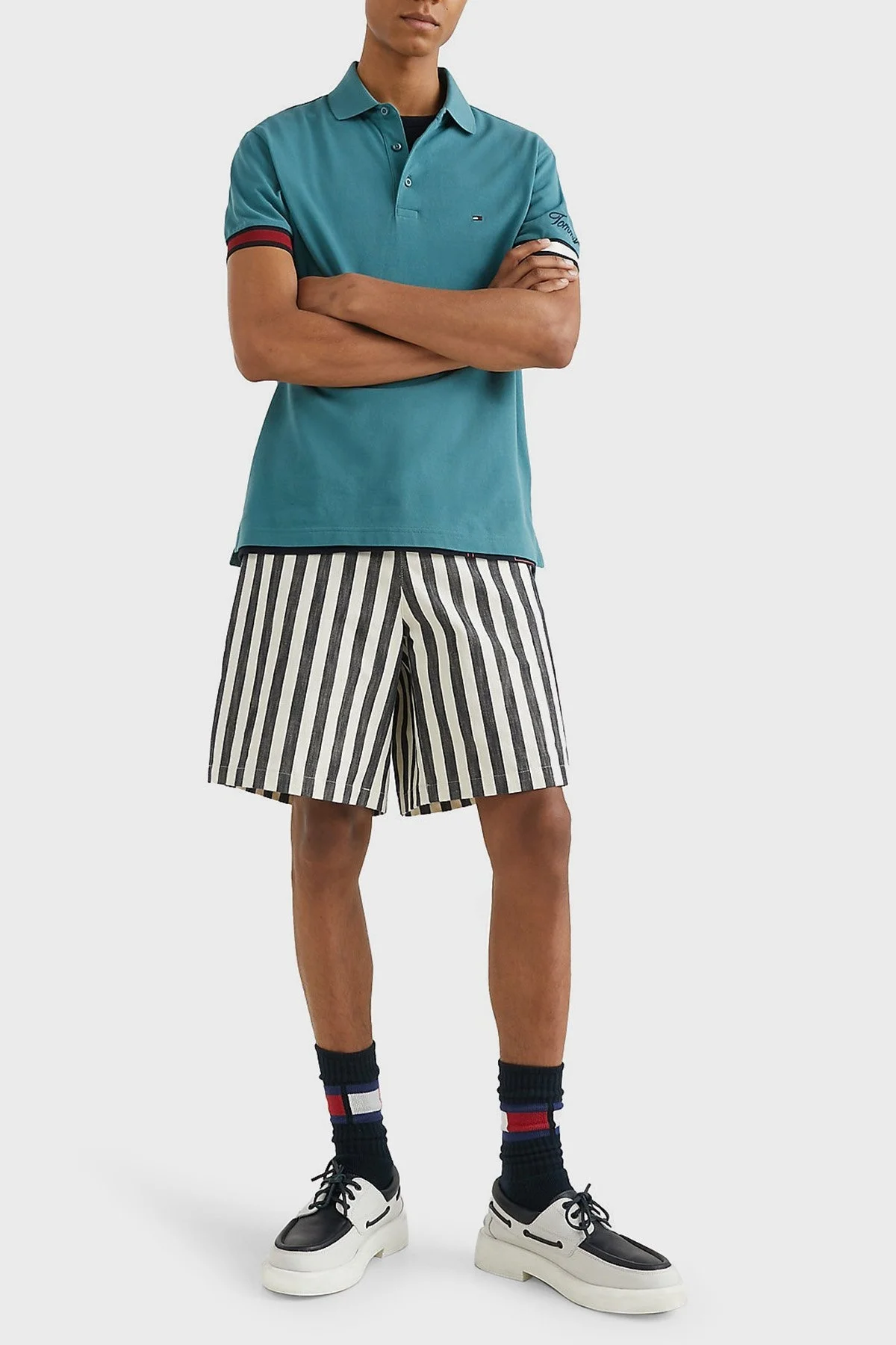 Tommy Hilfiger Logolu % 100 Pamuk Slim Fit Erkek Polo T Shirt MW0MW30764 MB6 HAKİ - 2