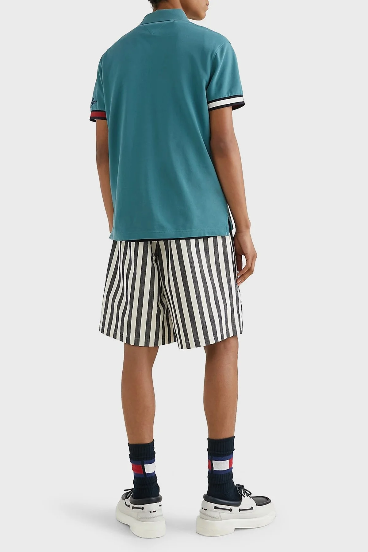 Tommy Hilfiger Logolu % 100 Pamuk Slim Fit Erkek Polo T Shirt MW0MW30764 MB6 HAKİ - 4