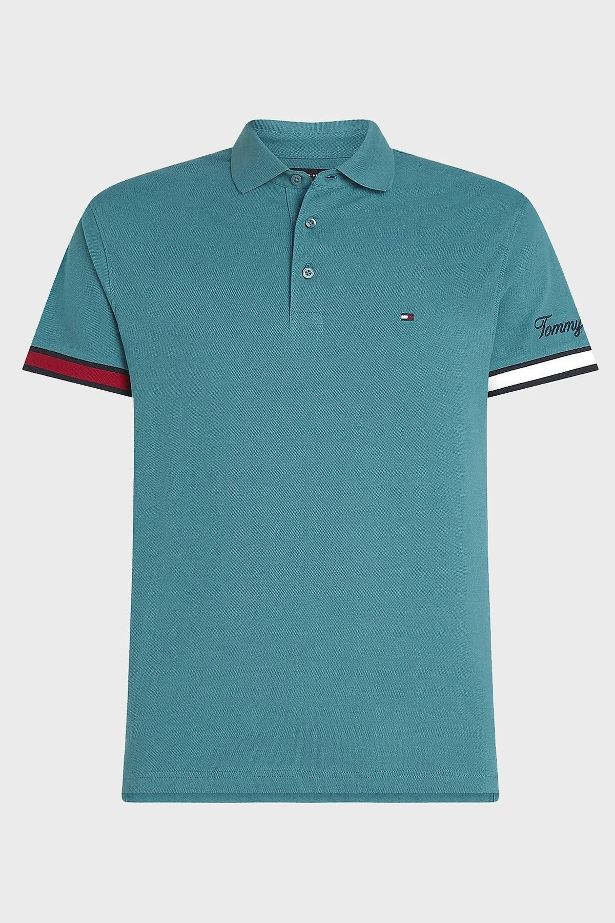 Tommy Hilfiger Logolu % 100 Pamuk Slim Fit Erkek Polo T Shirt MW0MW30764 MB6 HAKİ - 5