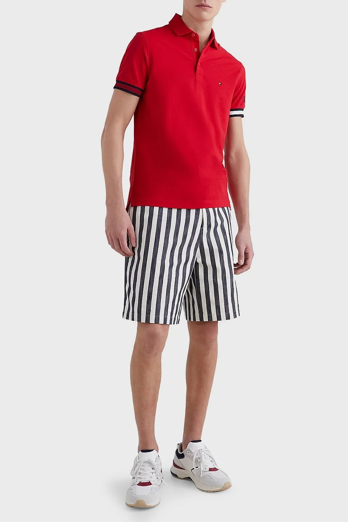 Tommy Hilfiger Logolu % 100 Pamuk Slim Fit Erkek Polo T Shirt MW0MW30764 XLG KIRMIZI - 2