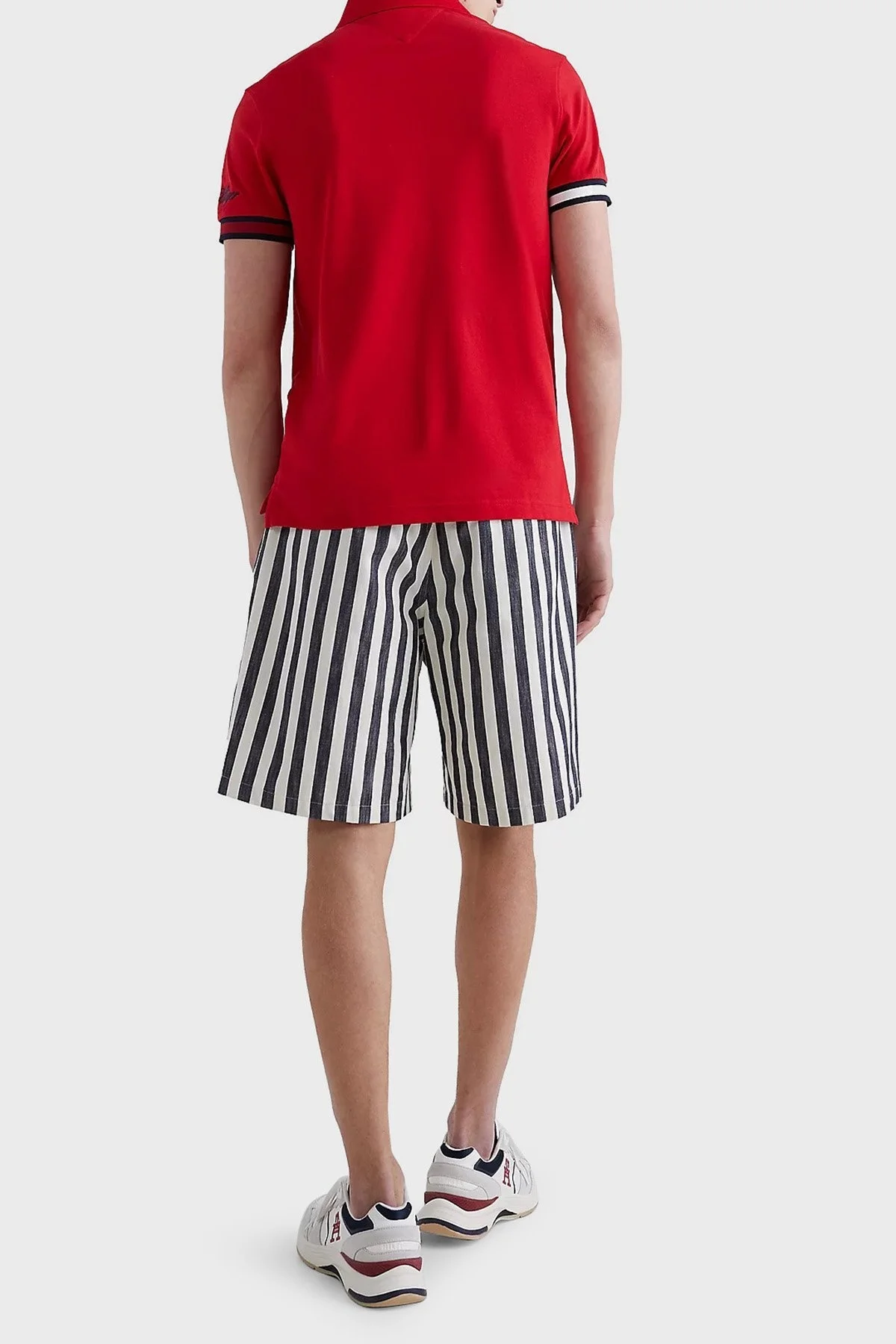 Tommy Hilfiger Logolu % 100 Pamuk Slim Fit Erkek Polo T Shirt MW0MW30764 XLG KIRMIZI - 4