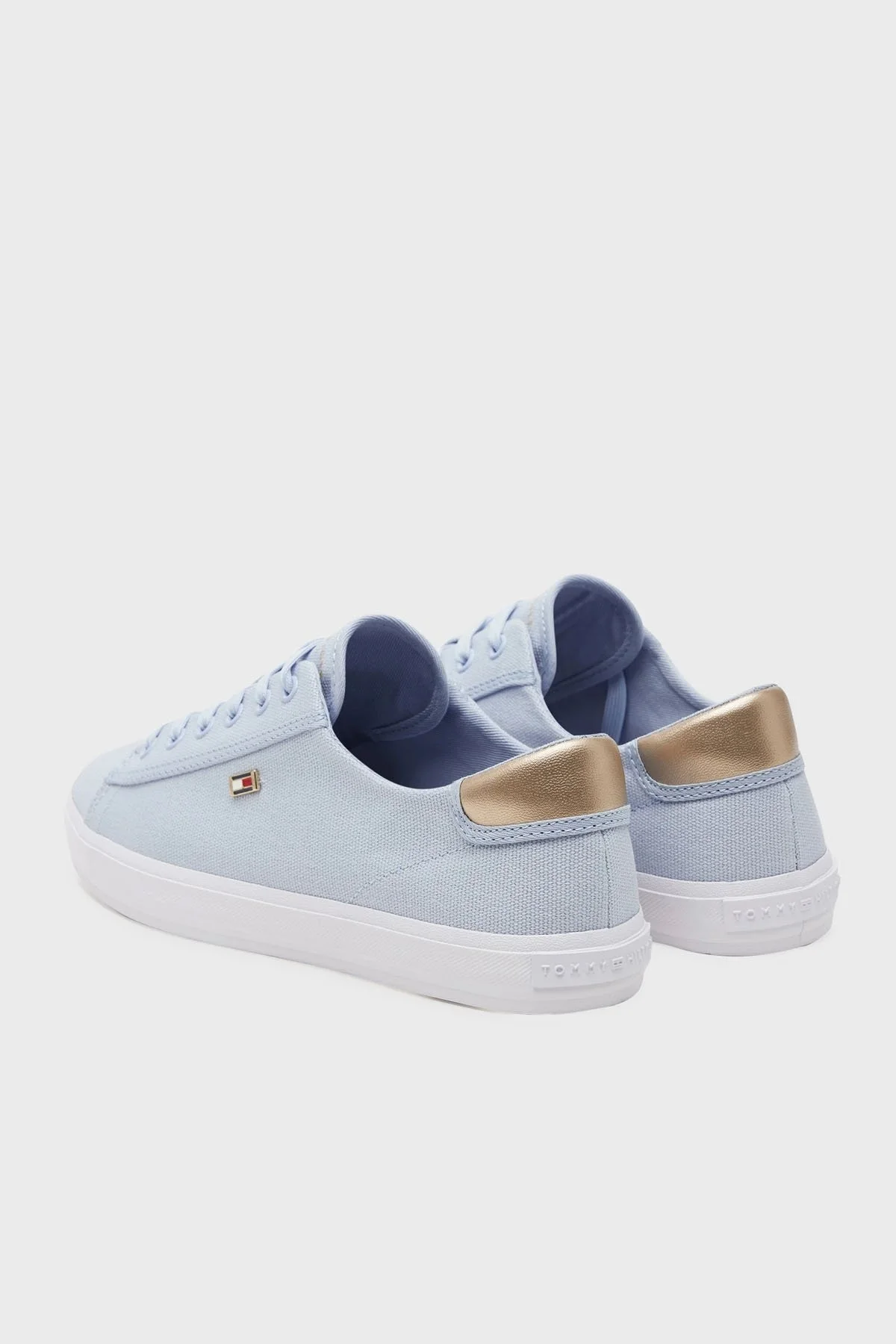 Tommy Hilfiger Logolu % 100 Pamuk Sneaker Bayan Ayakkabı FW0FW08647 C1O AÇIK MAVİ - 9