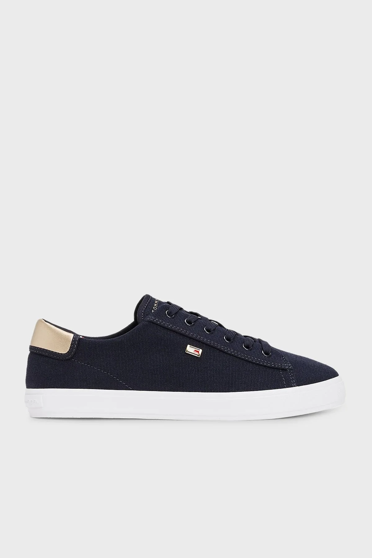 Tommy Hilfiger Logolu % 100 Pamuk Sneaker Bayan Ayakkabı FW0FW08647 DW6 LACİVERT - 1