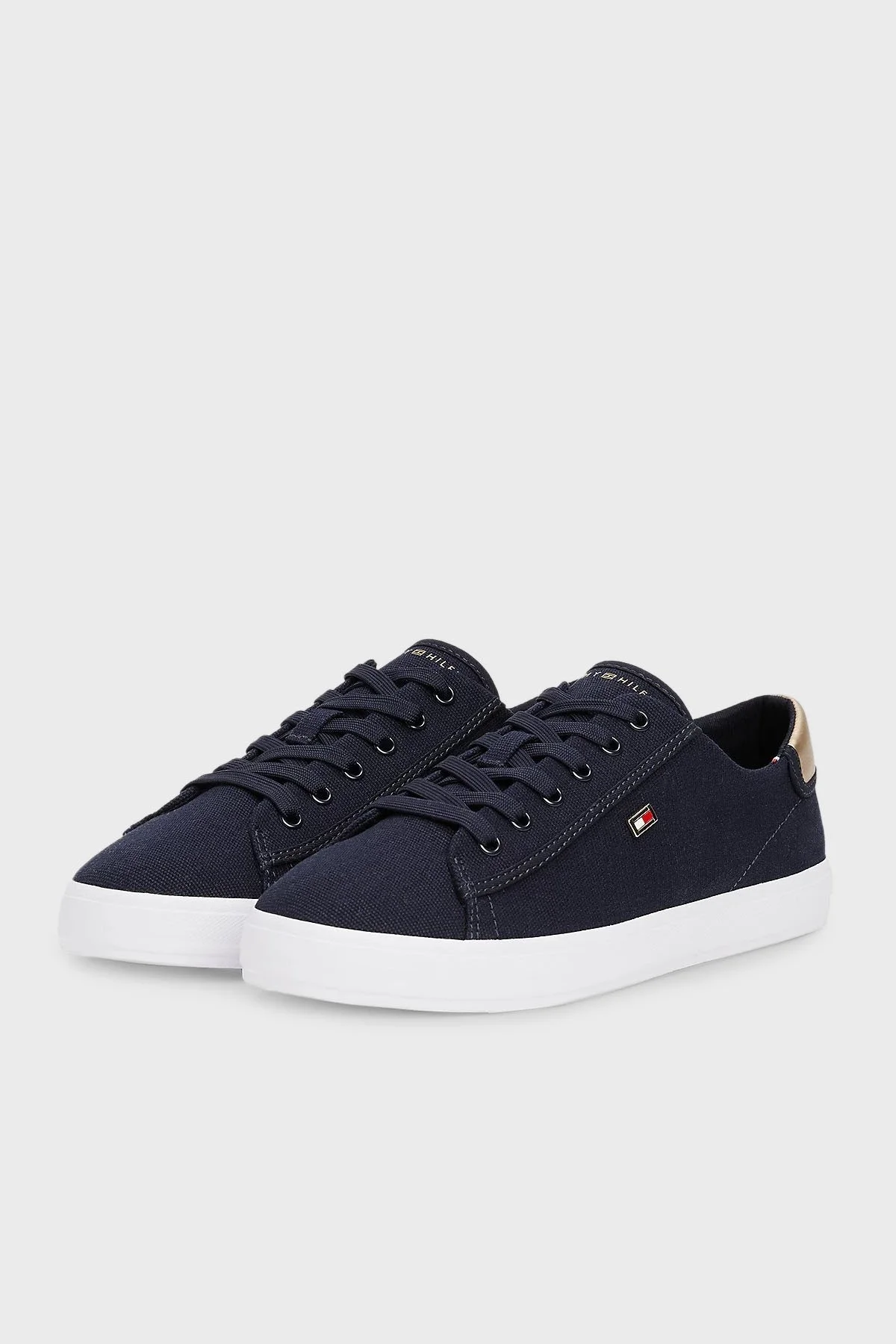 Tommy Hilfiger Logolu % 100 Pamuk Sneaker Bayan Ayakkabı FW0FW08647 DW6 LACİVERT - 4