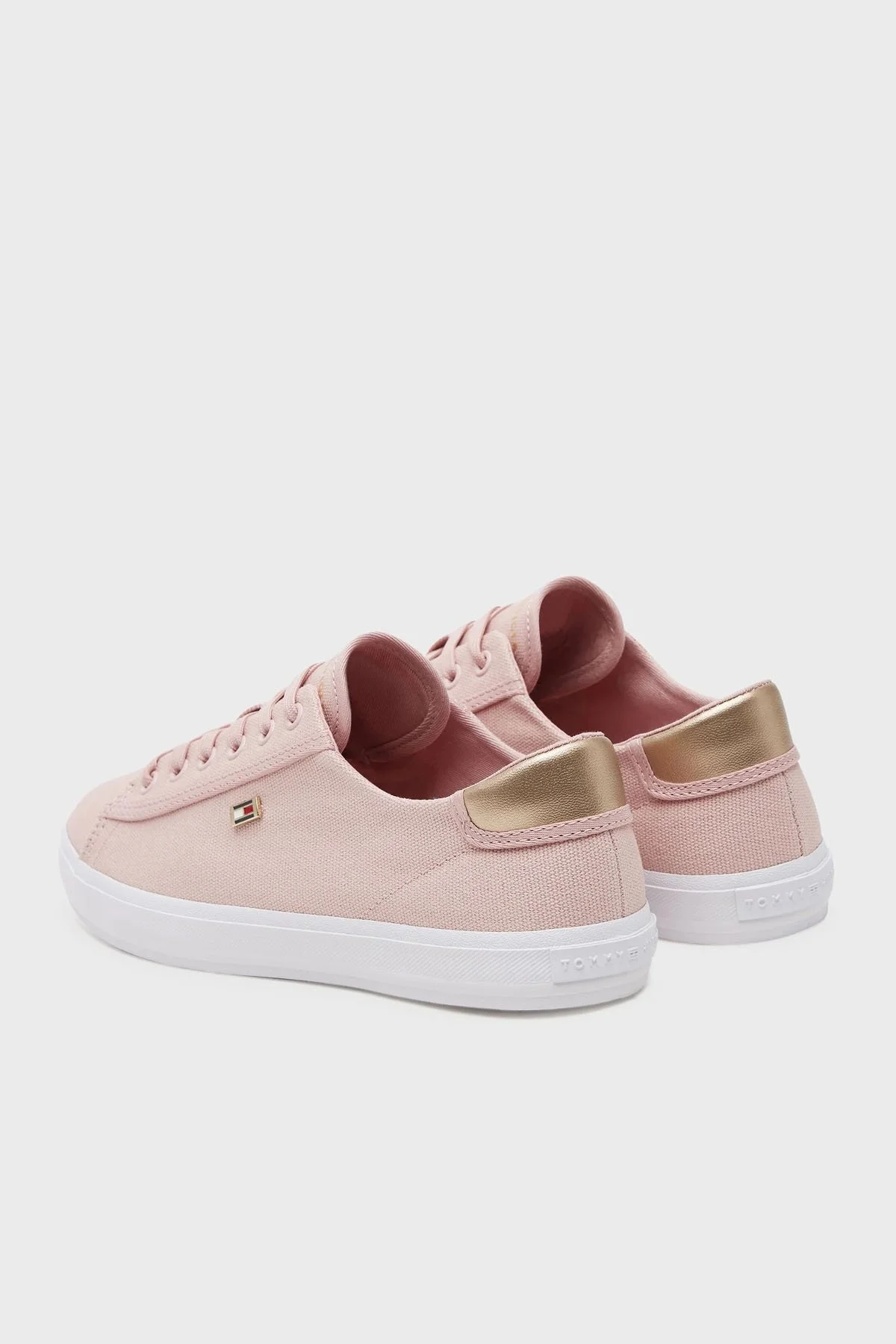 Tommy Hilfiger Logolu % 100 Pamuk Sneaker Bayan Ayakkabı FW0FW08647 TQN AÇIK PEMBE - 9