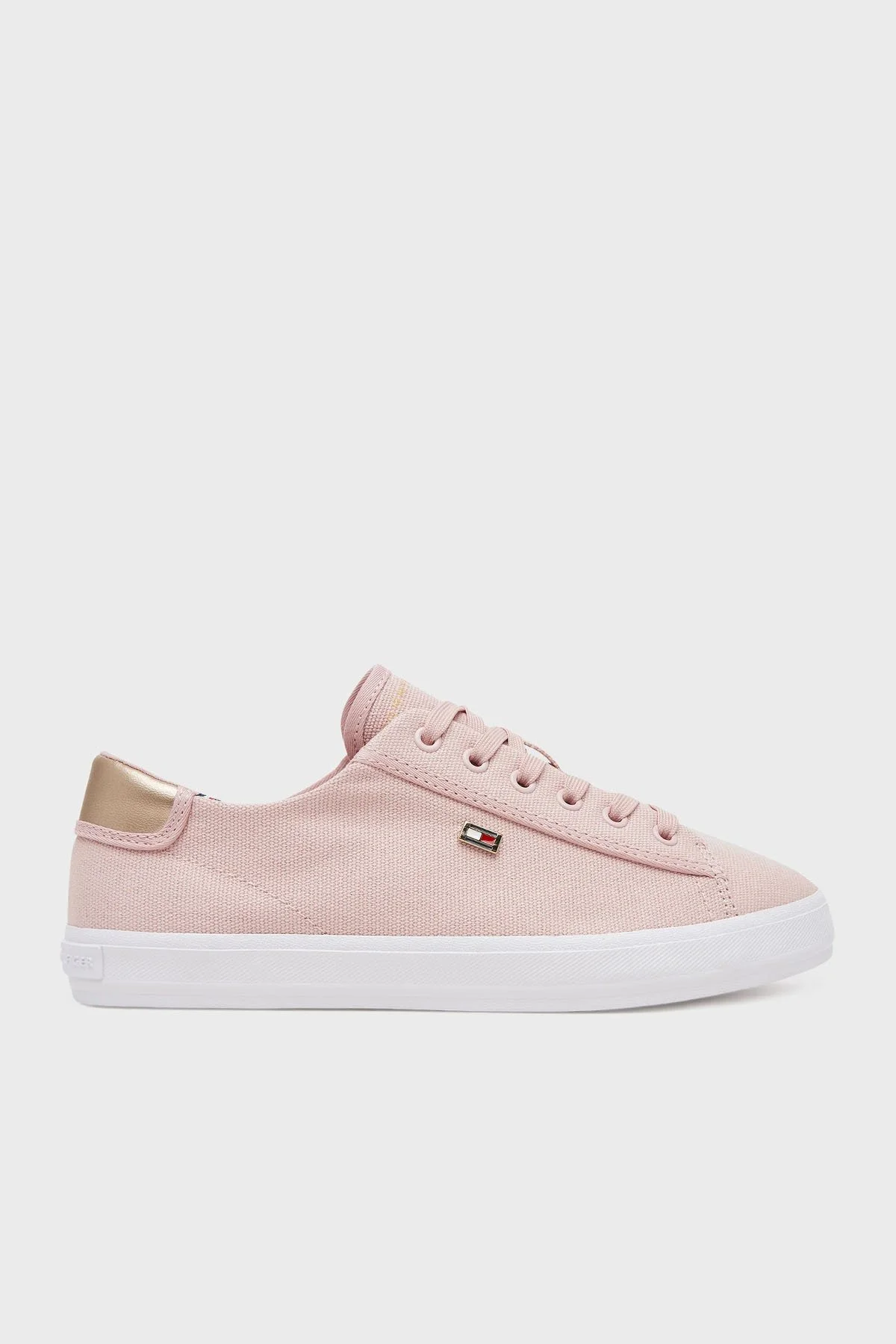 Tommy Hilfiger Logolu % 100 Pamuk Sneaker Kadın Ayakkabı FW0FW08647 TQN AÇIK PEMBE - 1