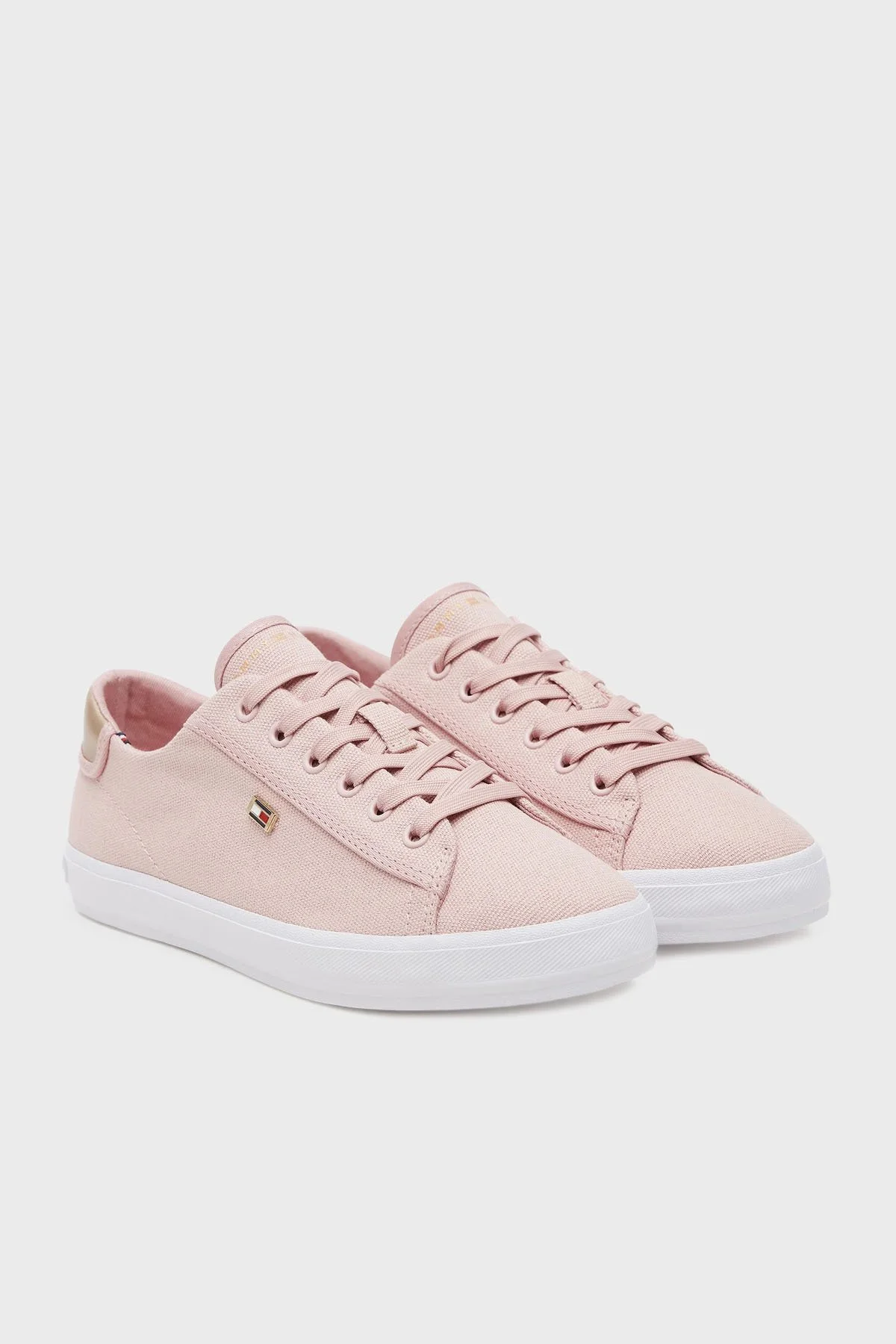 Tommy Hilfiger Logolu % 100 Pamuk Sneaker Kadın Ayakkabı FW0FW08647 TQN AÇIK PEMBE - 2