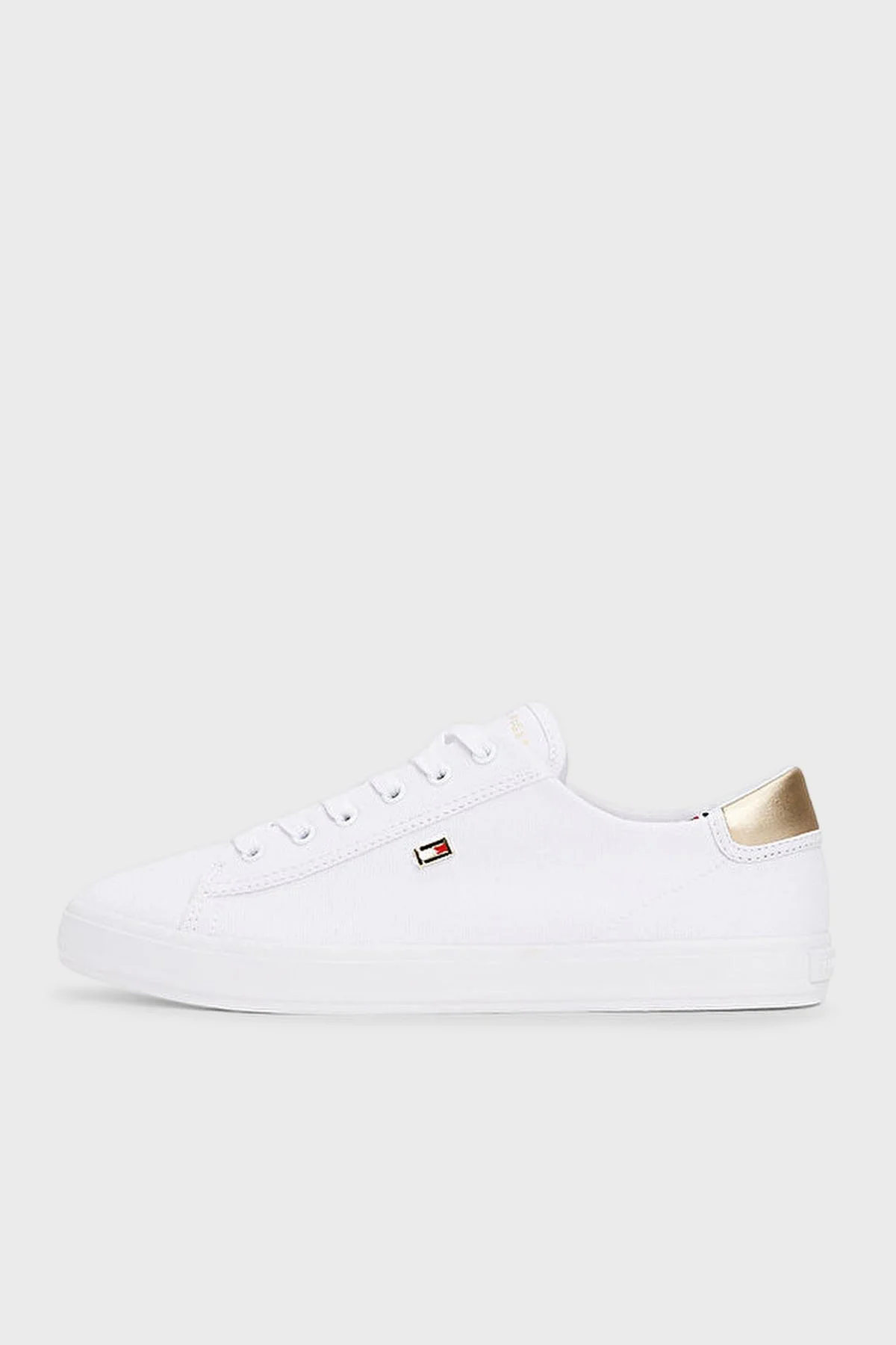 Tommy Hilfiger Logolu % 100 Pamuk Sneaker Bayan Ayakkabı FW0FW08647 YBS BEYAZ - 2