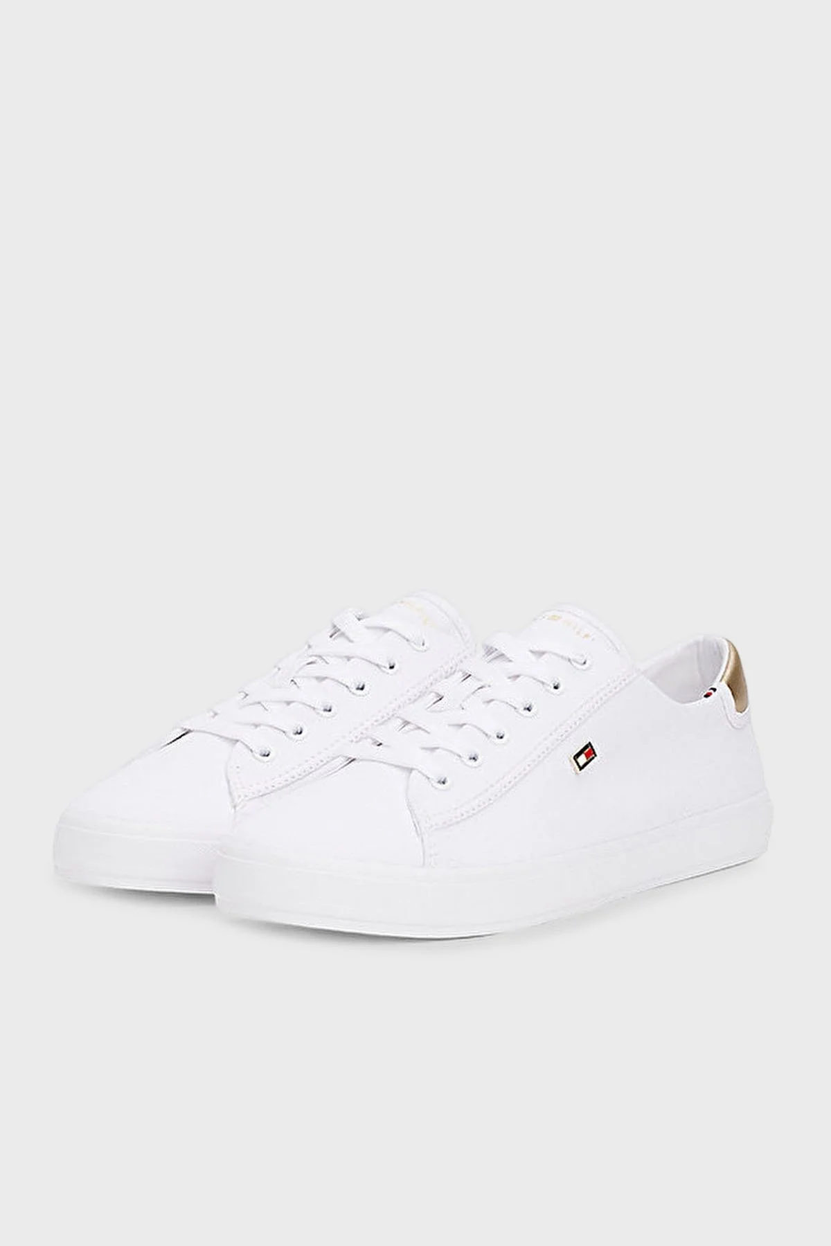 Tommy Hilfiger Logolu % 100 Pamuk Sneaker Bayan Ayakkabı FW0FW08647 YBS BEYAZ - 3