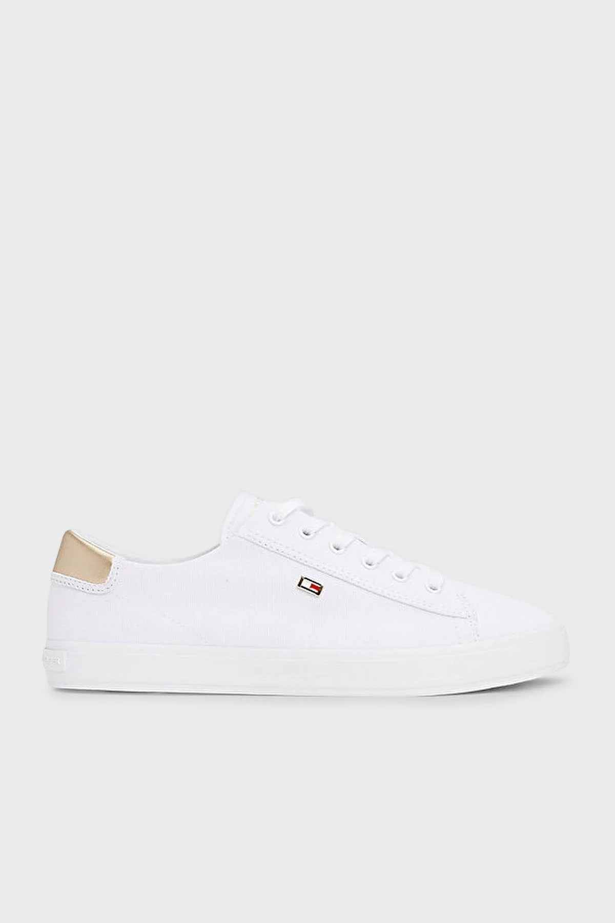 Tommy Hilfiger Logolu % 100 Pamuk Sneaker Bayan Ayakkabı FW0FW08647 YBS BEYAZ - 8