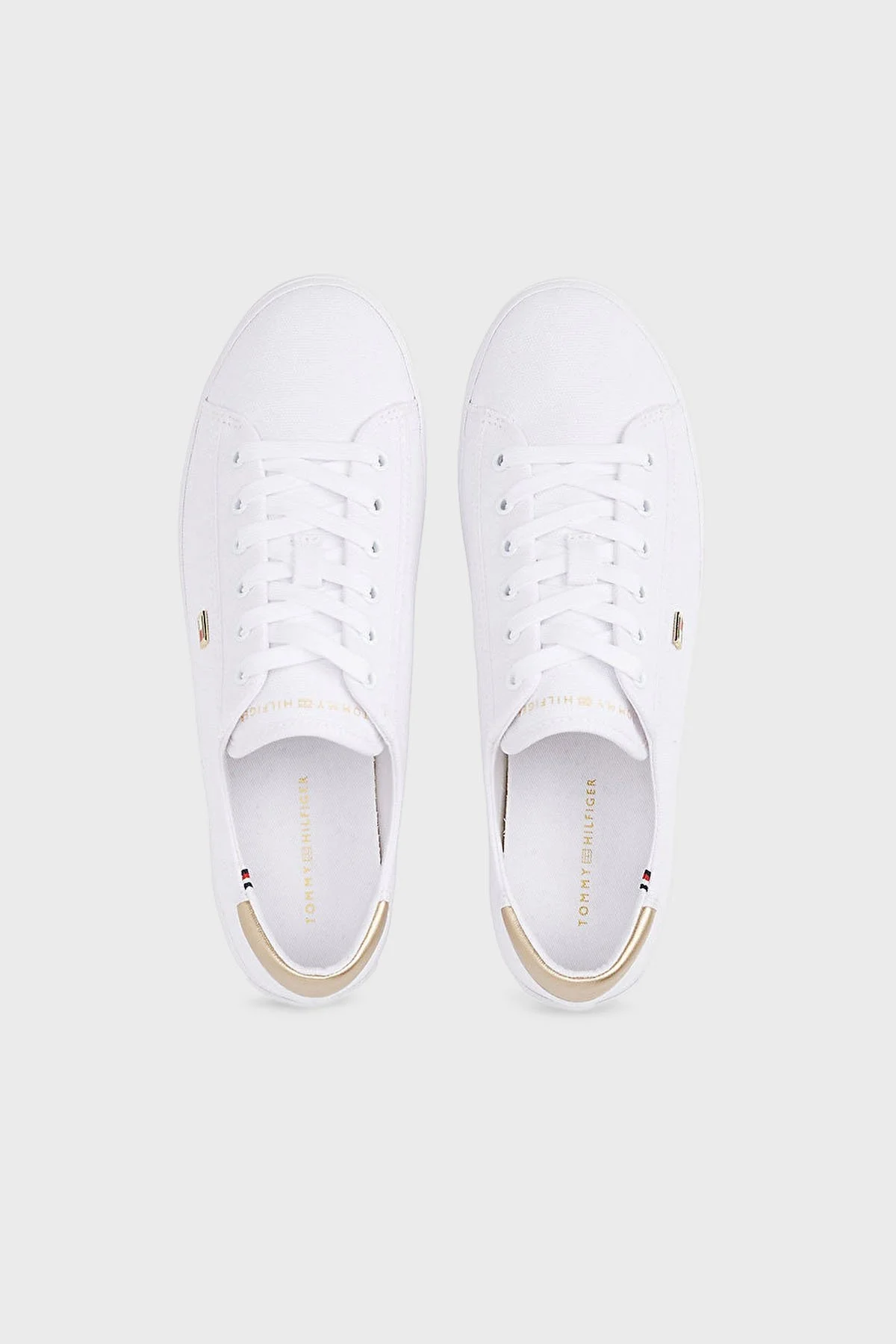 Tommy Hilfiger Logolu % 100 Pamuk Sneaker Bayan Ayakkabı FW0FW08647 YBS BEYAZ - 11