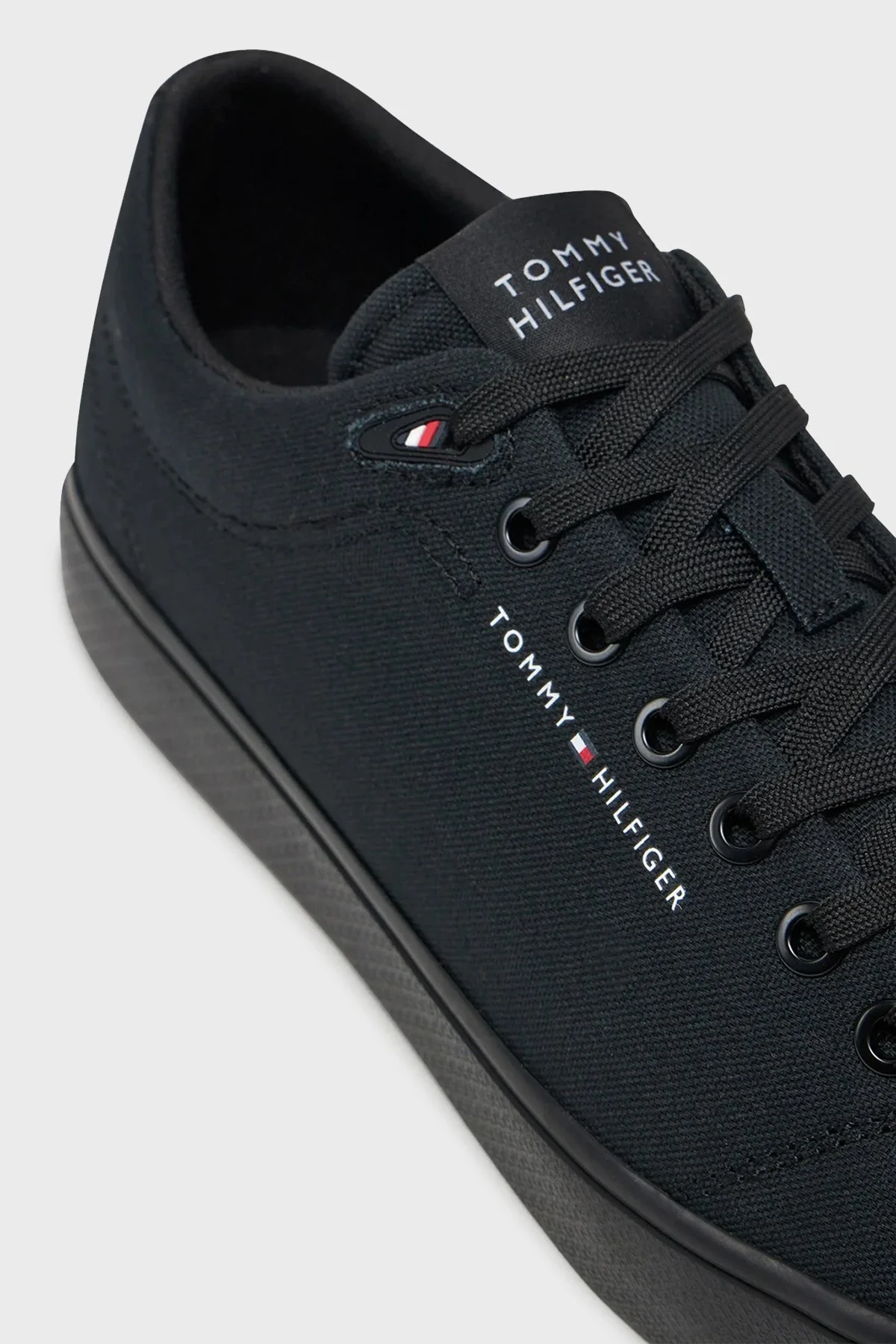 Tommy Hilfiger Logolu % 100 Pamuk Sneaker Erkek Ayakkabı FM0FM05396 BDS SİYAH - 5