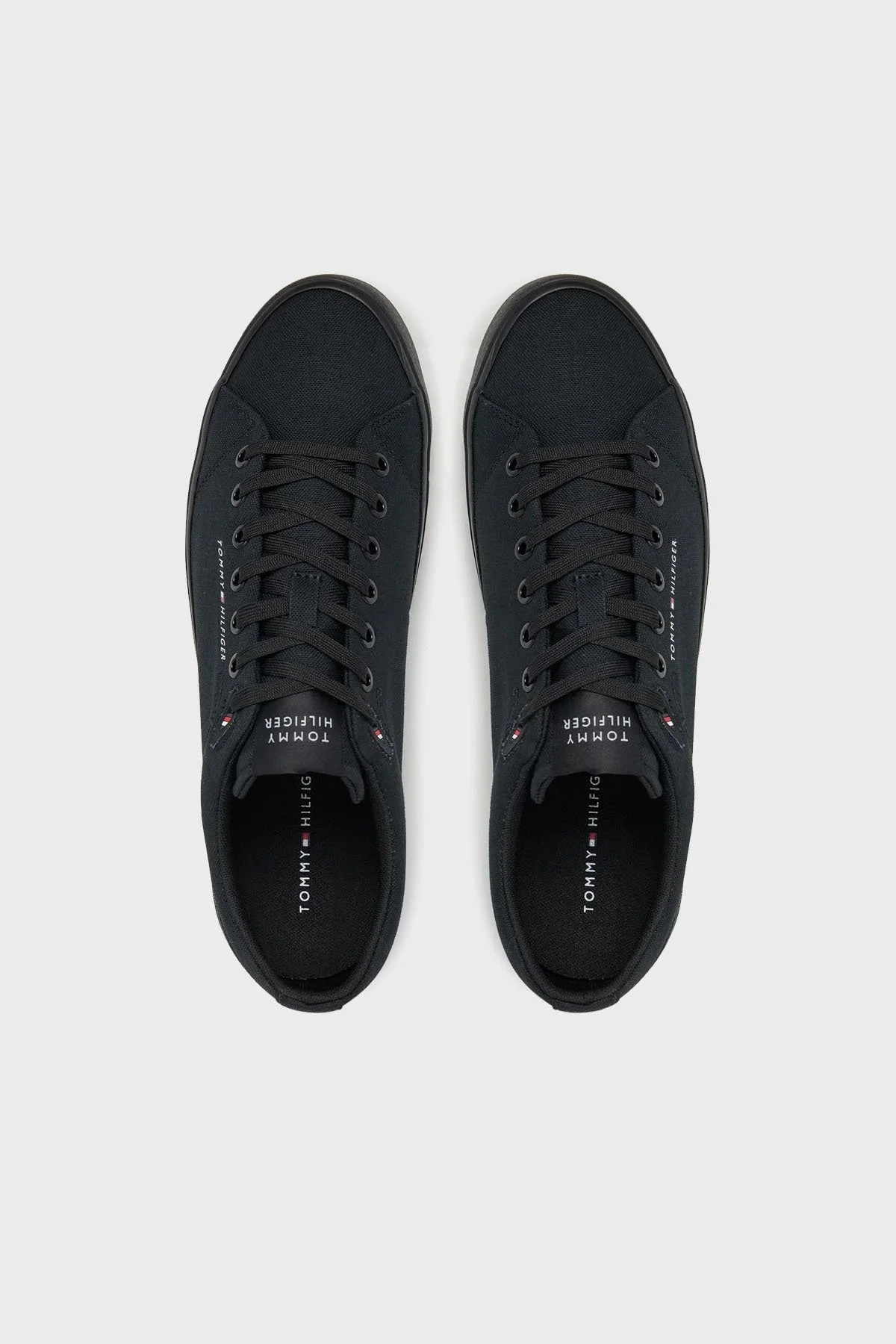 Tommy Hilfiger Logolu % 100 Pamuk Sneaker Erkek Ayakkabı FM0FM05396 BDS SİYAH - 10