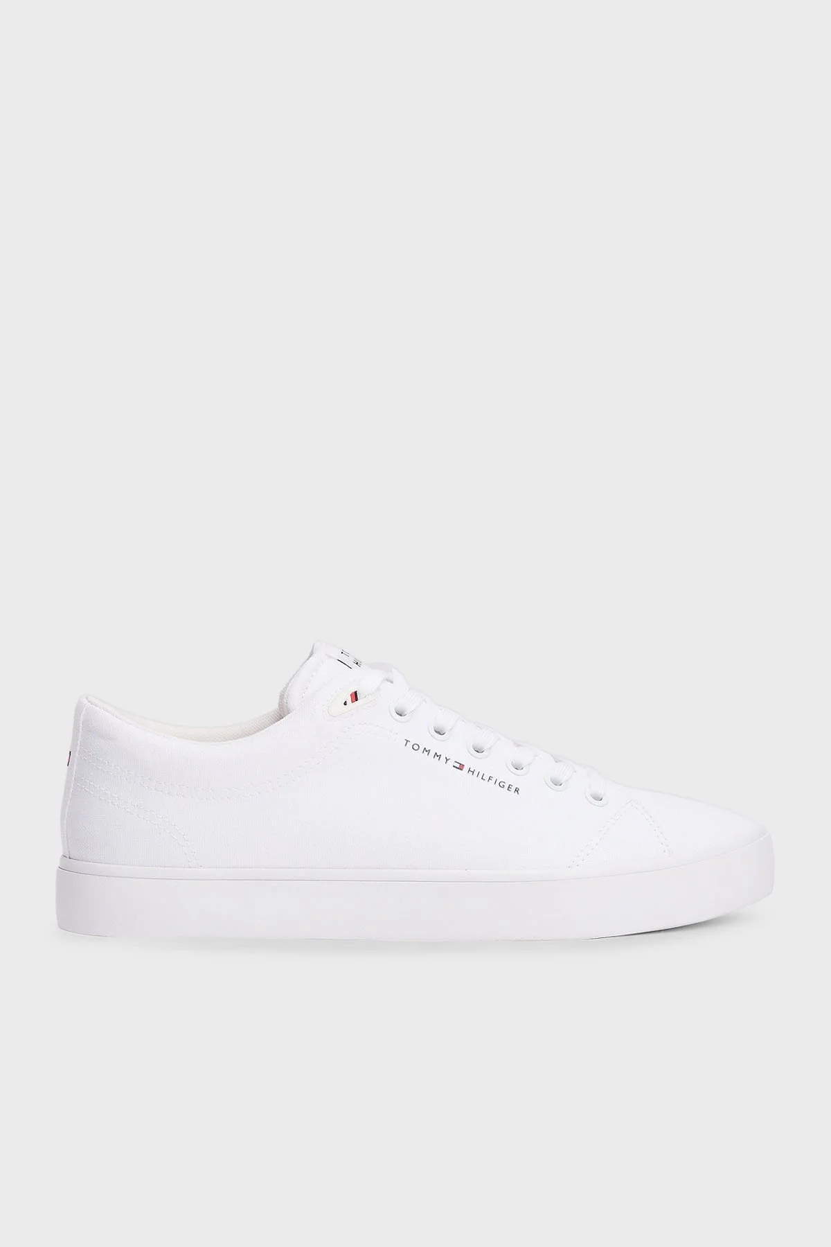 Tommy Hilfiger Logolu % 100 Pamuk Sneaker Erkek Ayakkabı FM0FM05396 YBS BEYAZ - 1