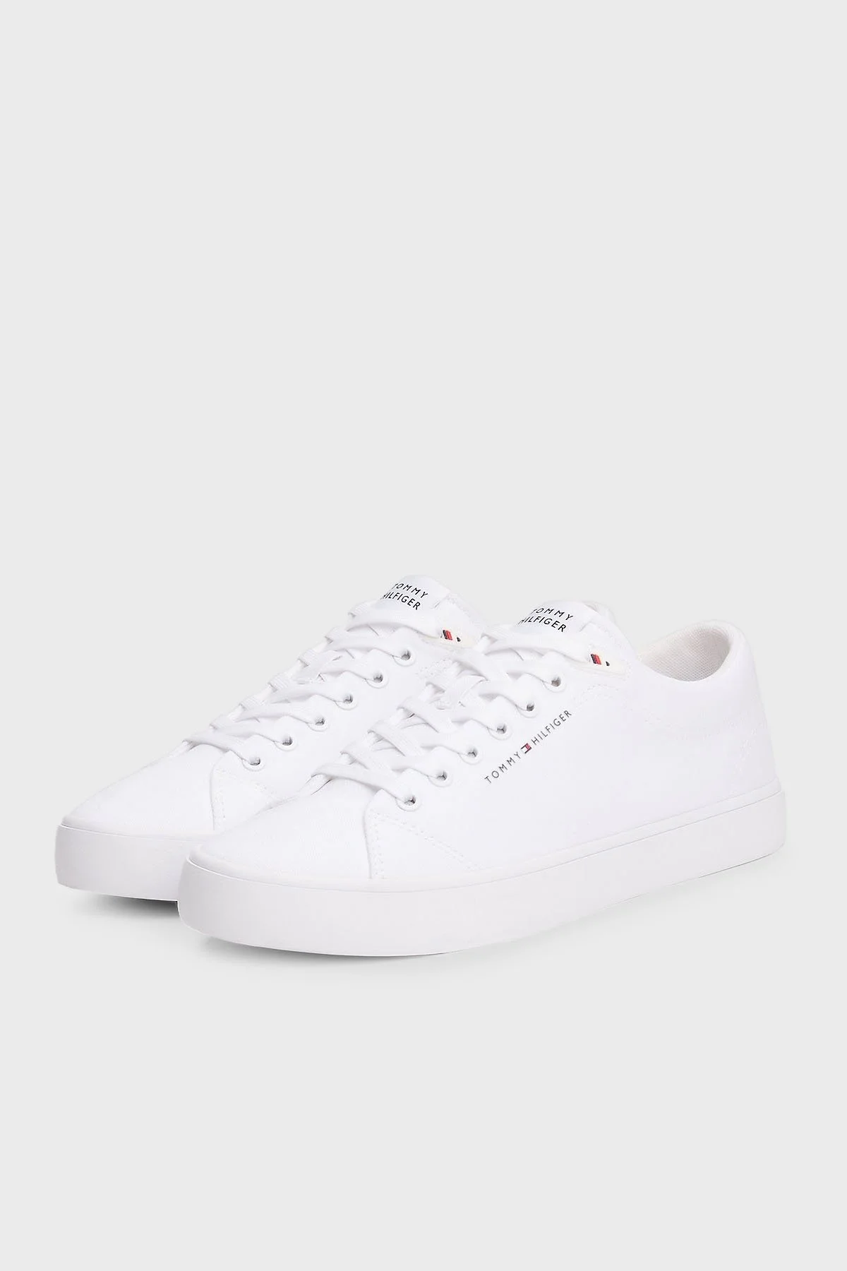 Tommy Hilfiger Logolu % 100 Pamuk Sneaker Erkek Ayakkabı FM0FM05396 YBS BEYAZ - 2