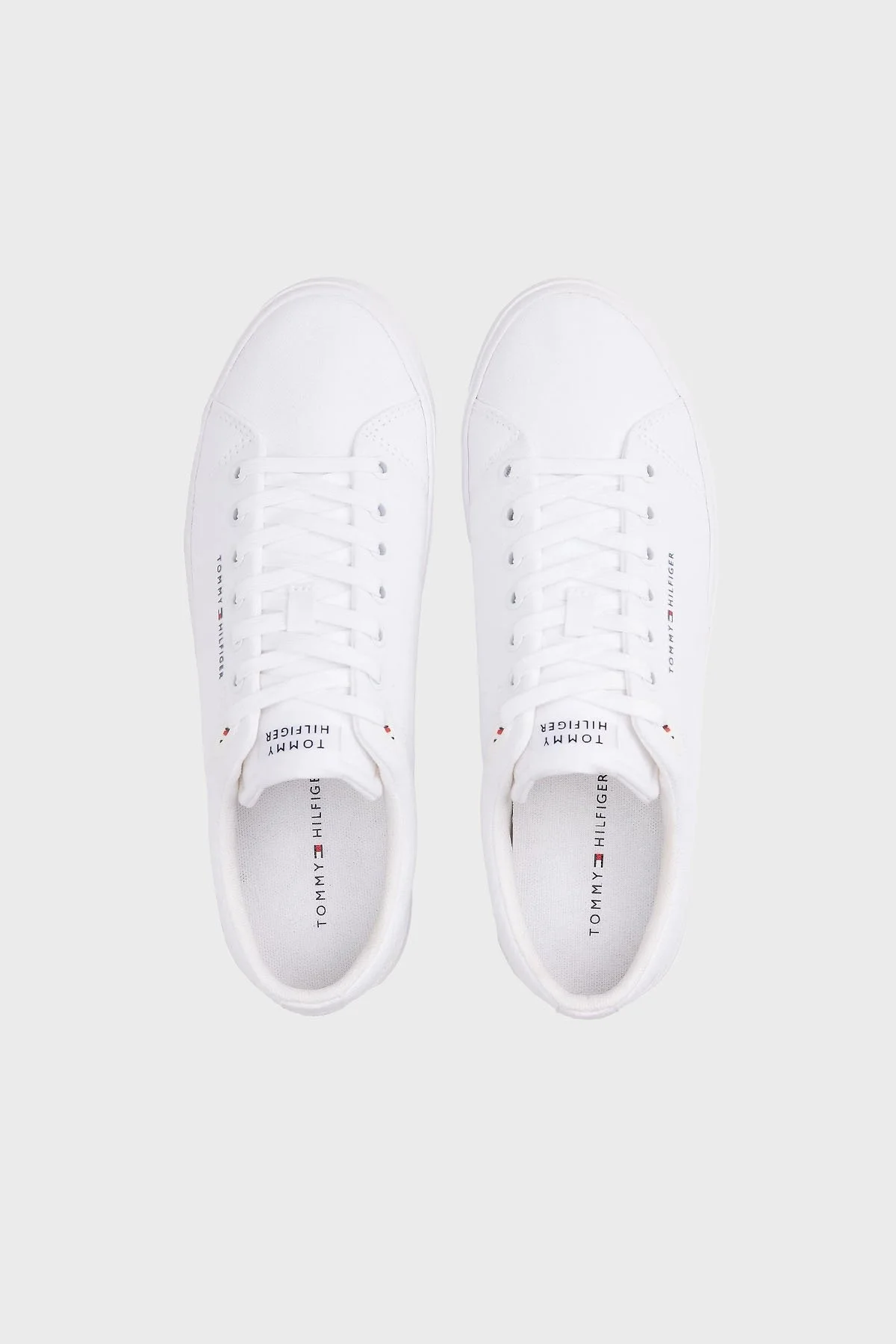 Tommy Hilfiger Logolu % 100 Pamuk Sneaker Erkek Ayakkabı FM0FM05396 YBS BEYAZ - 3