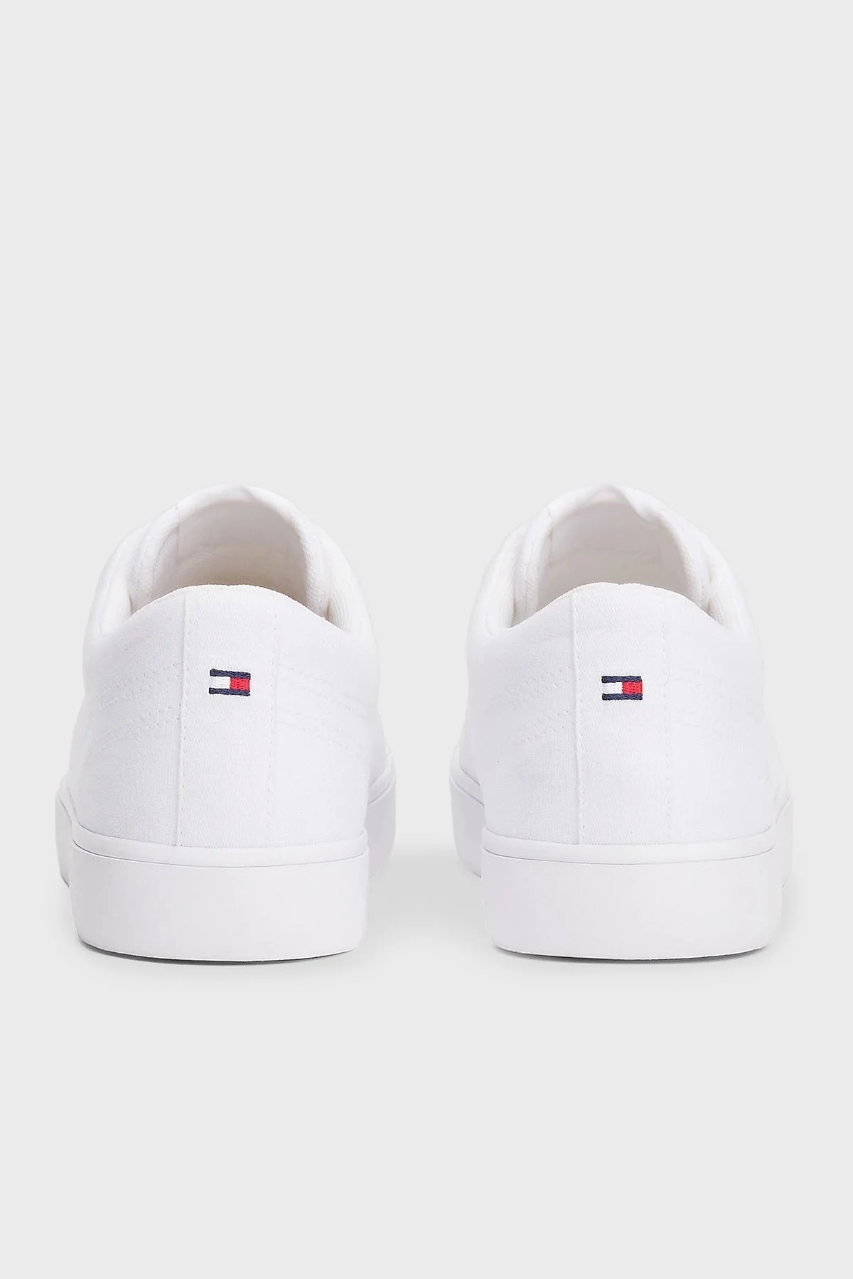 Tommy Hilfiger Logolu % 100 Pamuk Sneaker Erkek Ayakkabı FM0FM05396 YBS BEYAZ - 5
