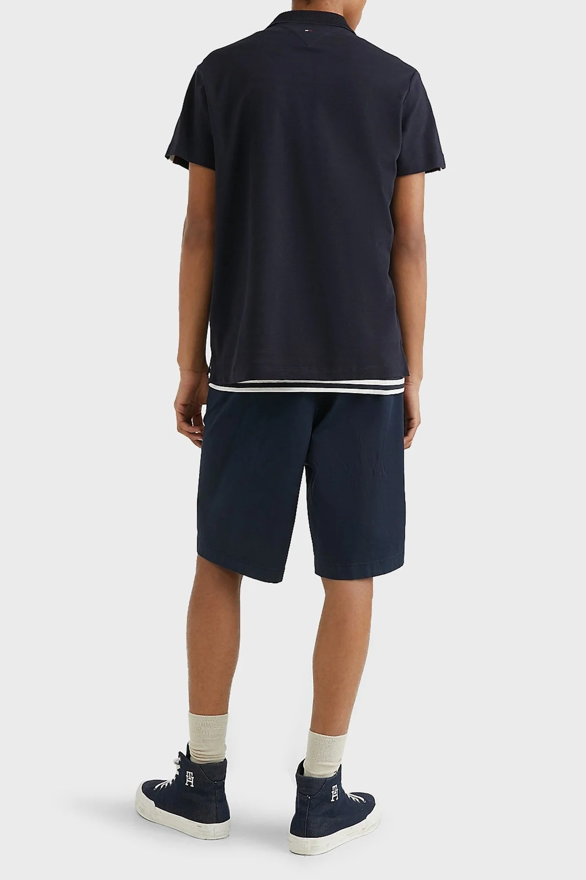 Tommy Hilfiger Logolu % 100 Pamuklu Regular Fit Erkek Polo T Shirt MW0MW30772 DW5 LACİVERT - 5