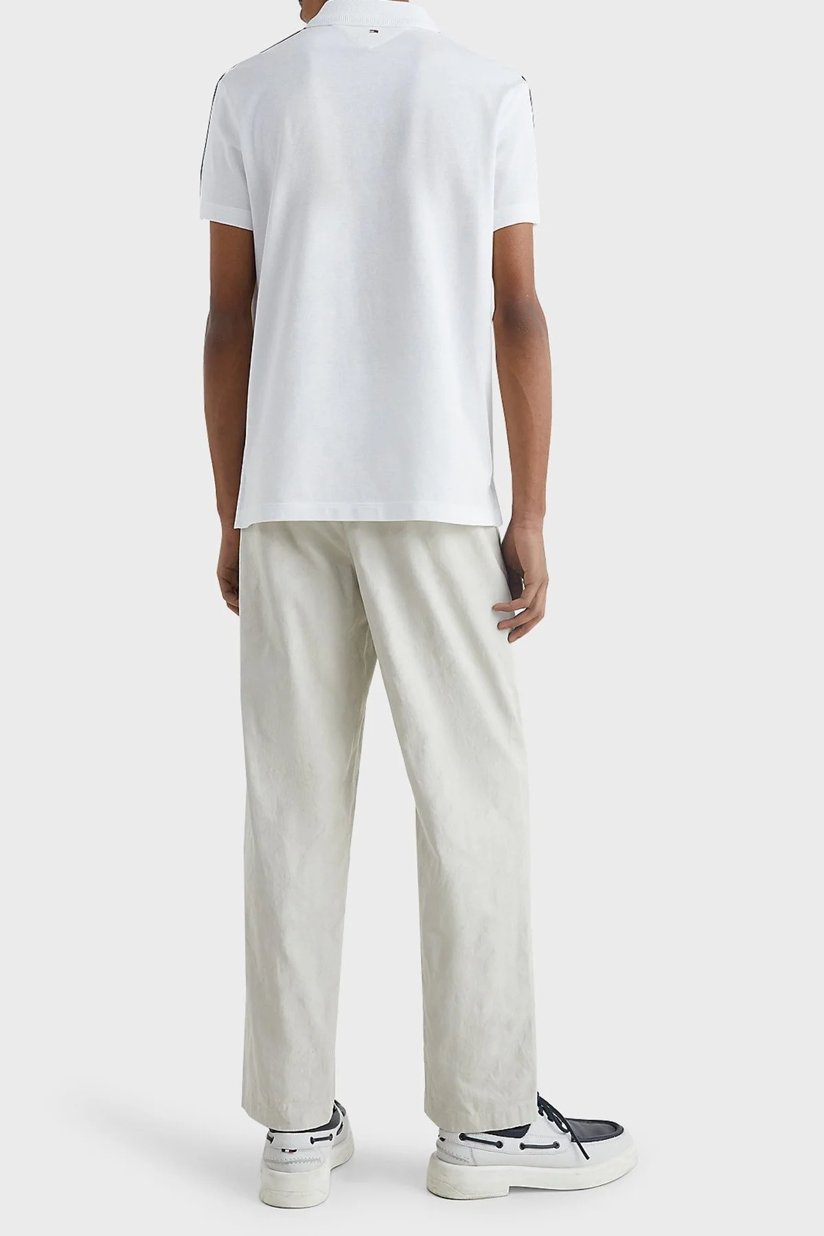 Tommy Hilfiger Logolu % 100 Pamuklu Regular Fit Erkek Polo T Shirt MW0MW30772 YBR BEYAZ - 4