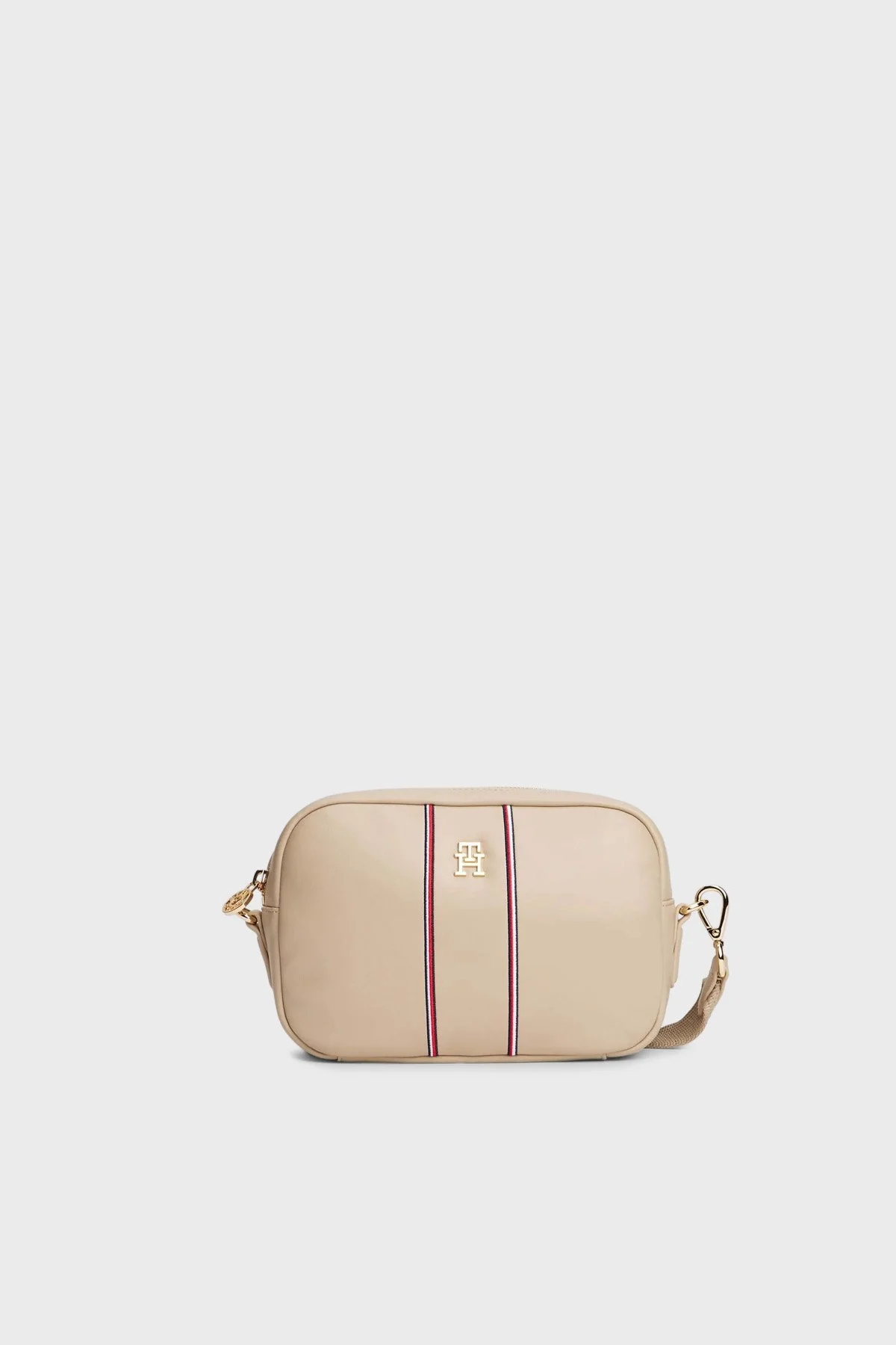 Tommy Hilfiger Logolu Ayarlanabilir Askılı Bayan Çanta AW0AW17997 0F4 BEJ - 1