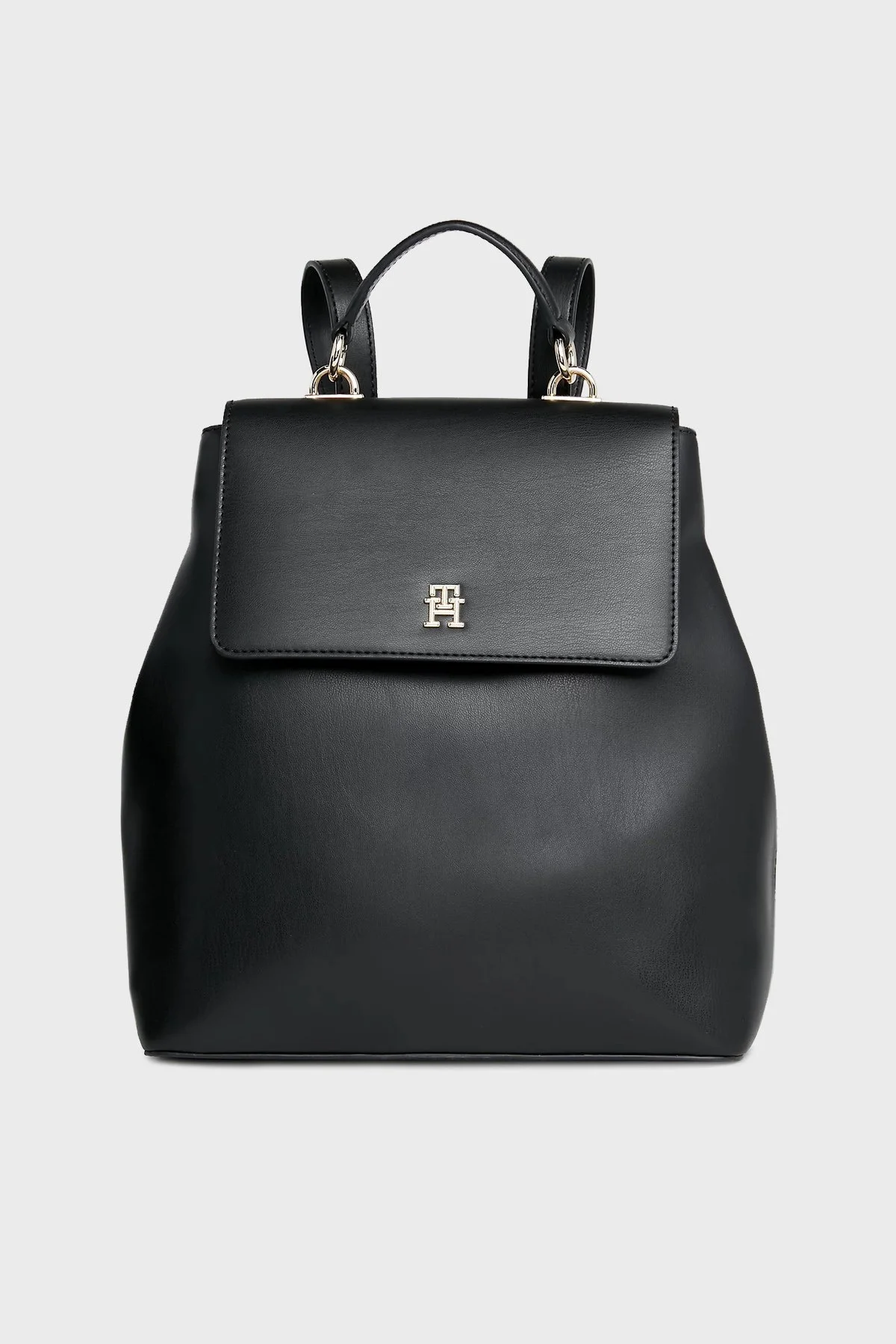 Tommy Hilfiger Logolu Ayarlanabilir Askılı Bayan Sırt Çantası AW0AW15722 BDS SİYAH - 1