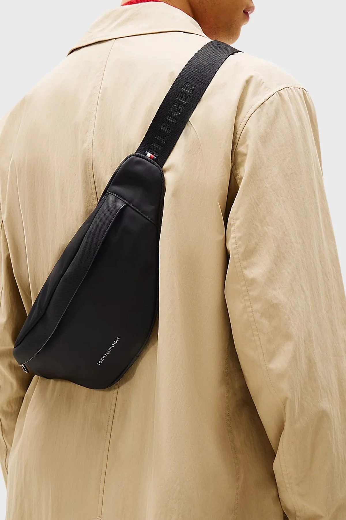 Tommy Hilfiger Logolu Ayarlanabilir Askılı Erkek Bel Çantası AM0AM13188 BDS SİYAH - 2