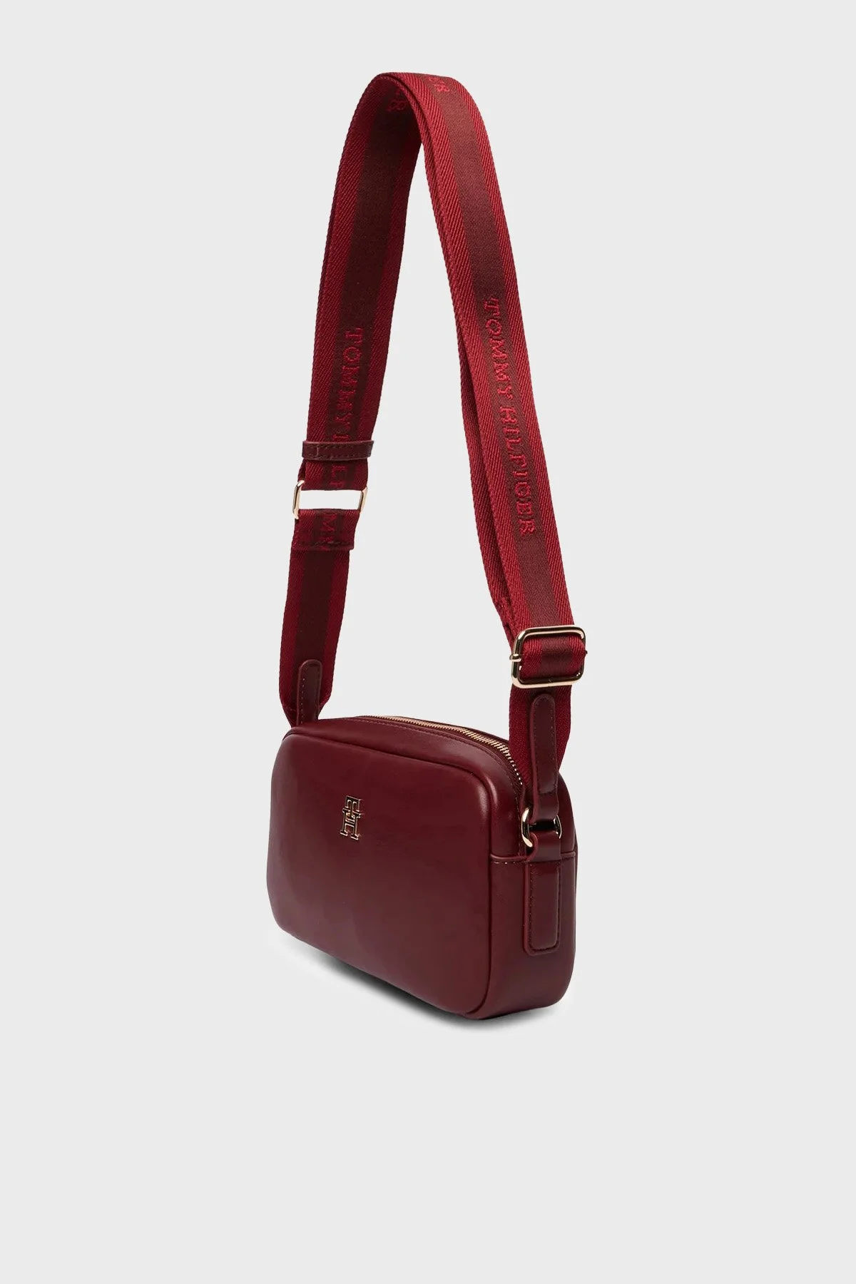 Tommy Hilfiger Logolu Ayarlanabilir Askılı Kadın Çanta AW0AW18370 GNE BORDO - 4