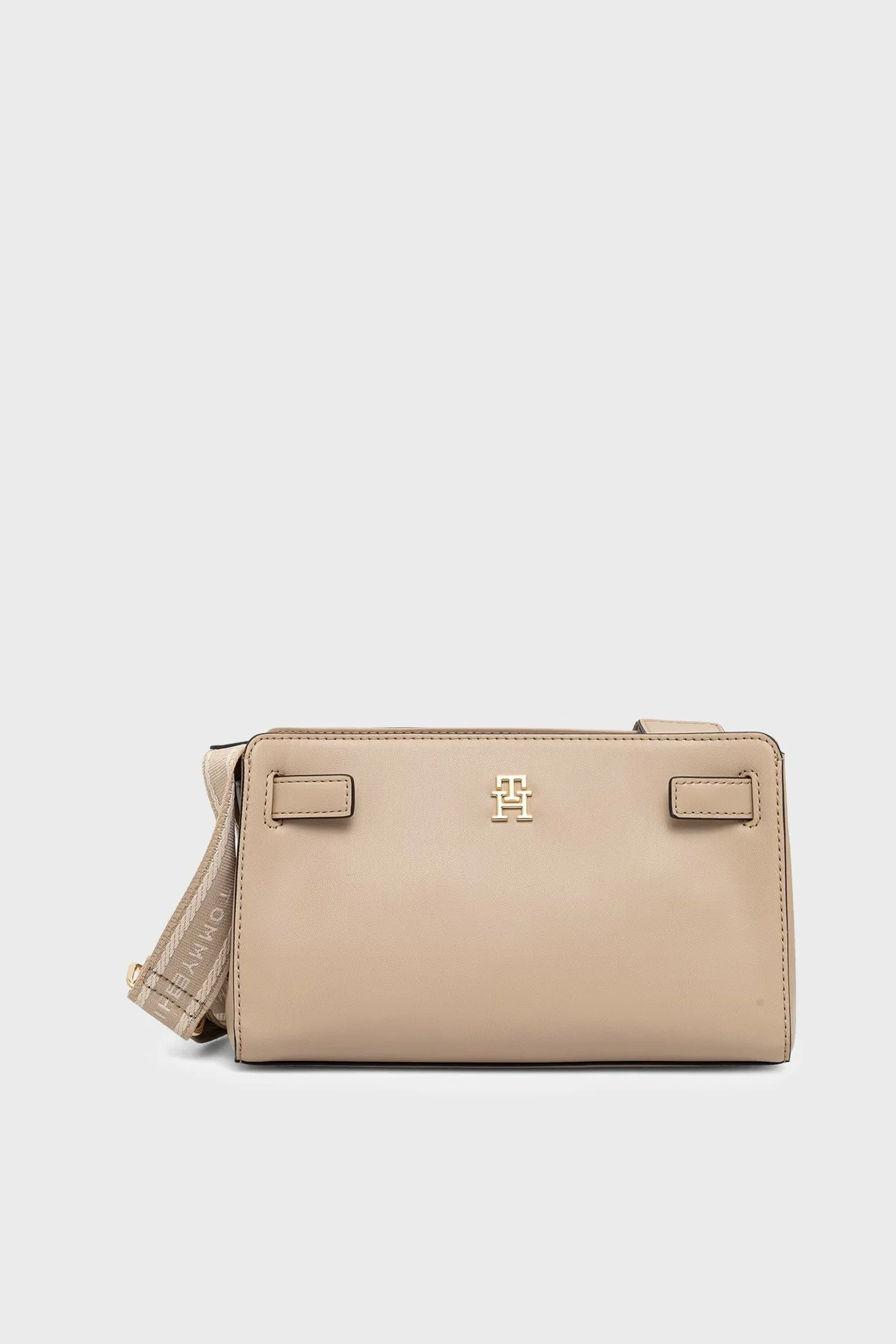 Tommy Hilfiger Logolu Ayarlanabilir Askılı Kadın Çanta AW0AW19065 ACC Bej - 1