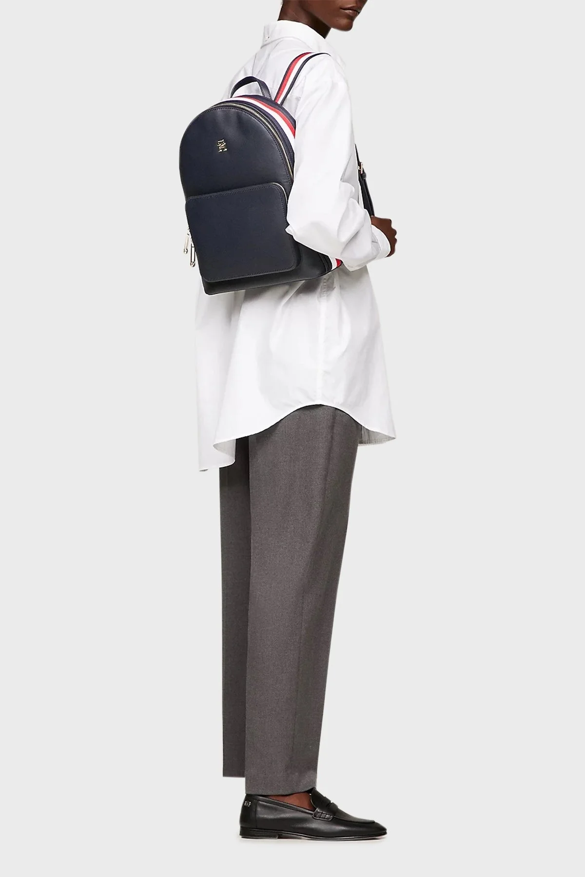 Tommy Hilfiger Logolu Ayarlanabilir Askılı Sırt sı Bayan Çanta AW0AW15710 DW6 LACİVERT - 2