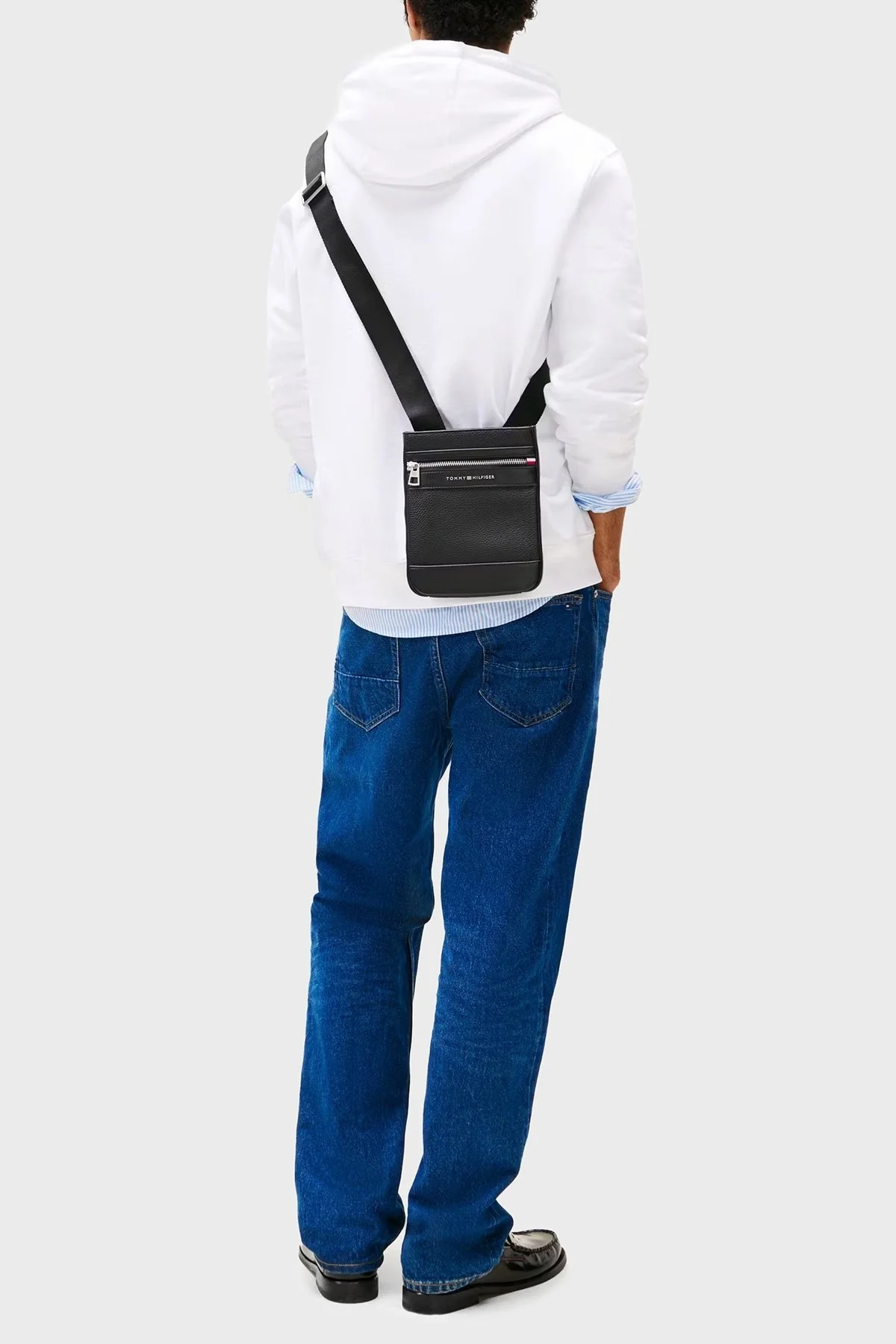 Tommy Hilfiger Logolu Ayarlanabilir Çapraz Askılı Erkek Çanta AM0AM13205 BDS SİYAH - 2