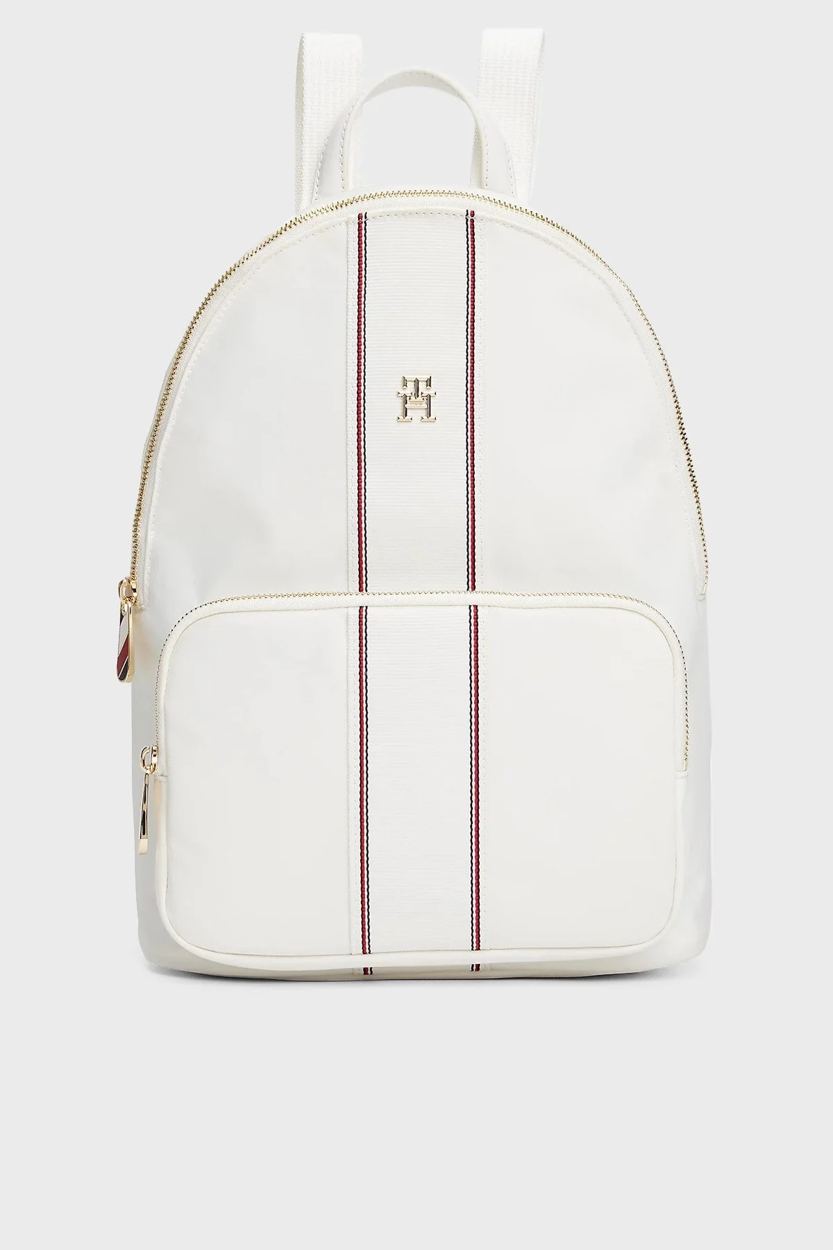 Tommy Hilfiger Logolu Ayarlanabilir Çift Askılı Bayan Sırt Çantası AW0AW17162 YBL BEYAZ - 1