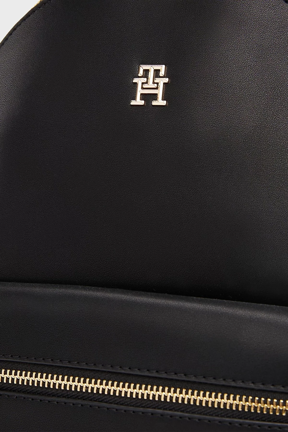 Tommy Hilfiger Logolu Ayarlanabilir Çift Askılı Bayan Sırt Çantası AW0AW17163 BDS SİYAH - 5