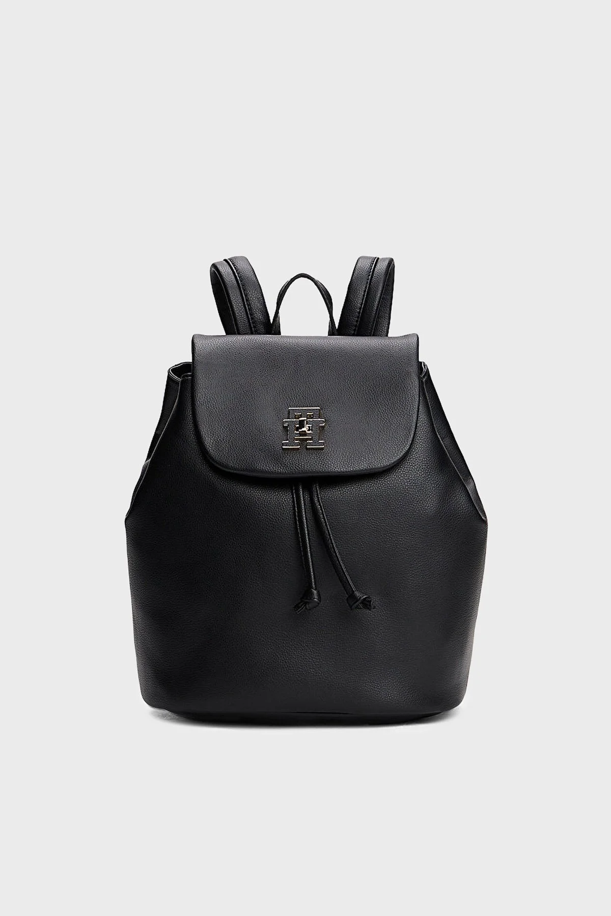 Tommy Hilfiger Logolu Ayarlanabilir Çift Askılı Bayan Sırt Çantası AW0AW17470 BDS SİYAH - 1