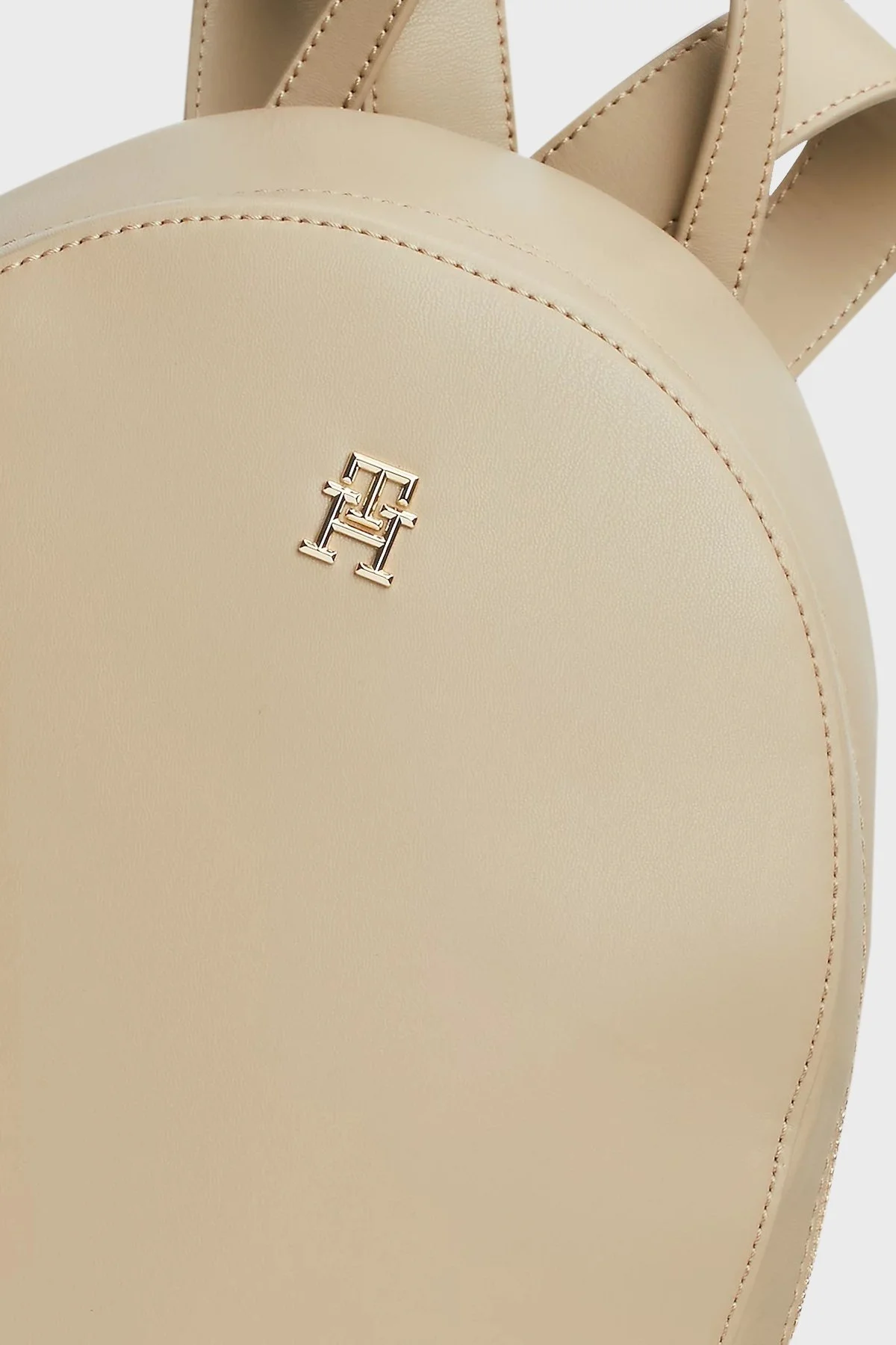 Tommy Hilfiger Logolu Ayarlanabilir Çift Omuz Askılı Bayan Sırt Çantası AW0AW16440 AEG BEJ - 5