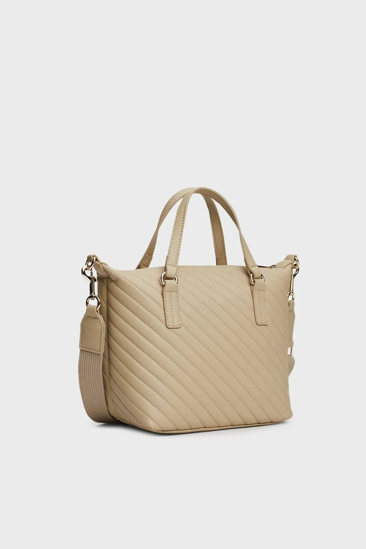 Tommy Hilfiger Logolu Ayarlanabilir Çıkarılabilir Çapraz Askılı Bayan Çanta AW0AW17012 AEG BEJ - 5