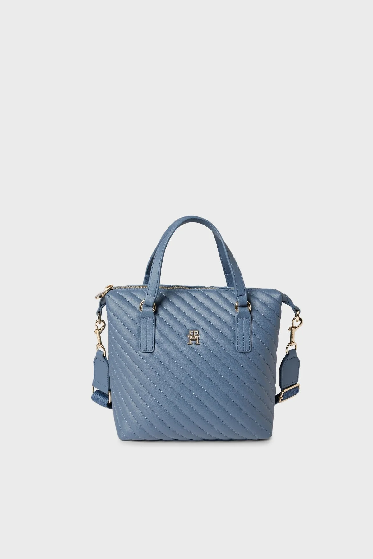Tommy Hilfiger Logolu Ayarlanabilir Çıkarılabilir Çapraz Askılı Bayan Çanta AW0AW17012 C0Z MAVİ - 1