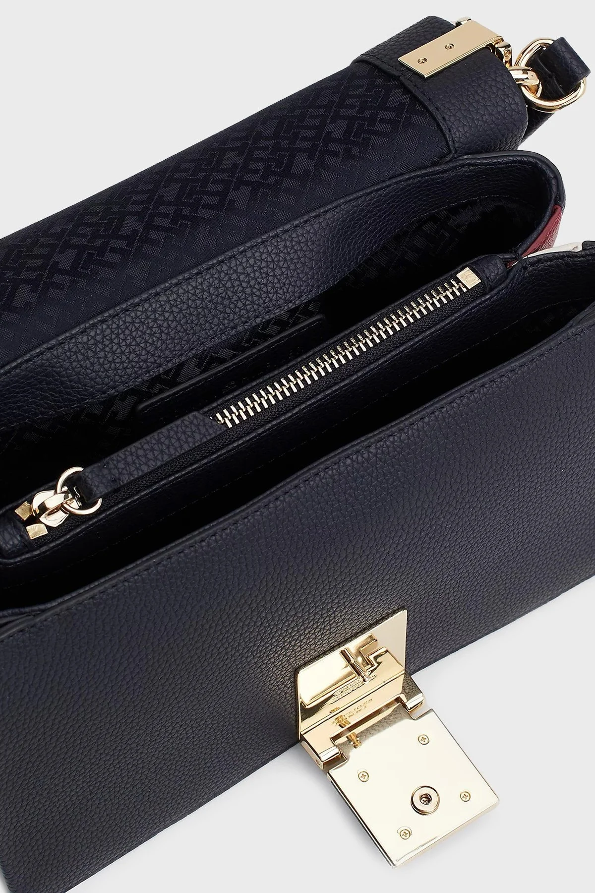 Tommy Hilfiger Logolu Ayarlanabilir Çıkarılabilir Omuz Askılı Bayan Çanta AW0AW17026 DW6 LACİVERT - 9