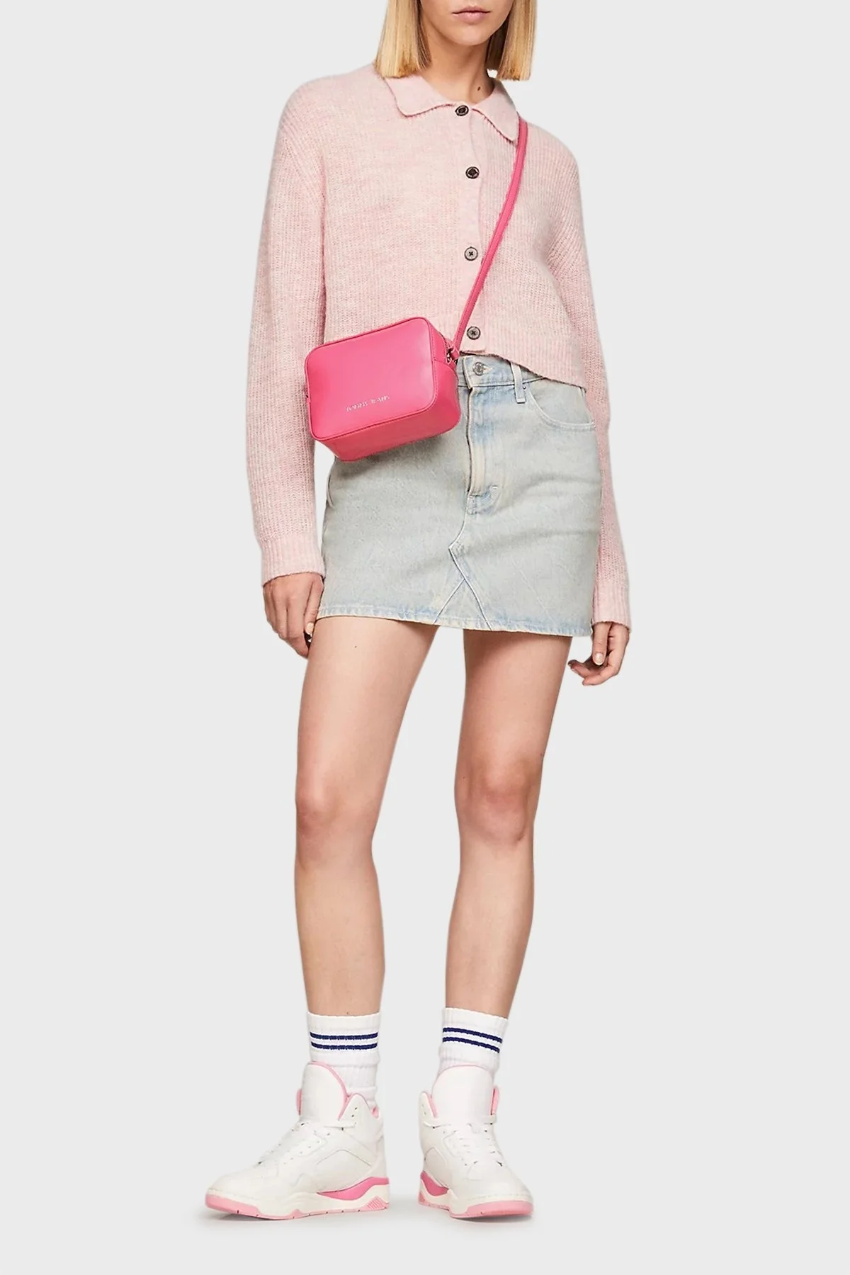 Tommy Hilfiger Logolu Ayarlanabilir Omuz Askılı Bayan Çanta AW0AW15826 THW PEMBE - 2
